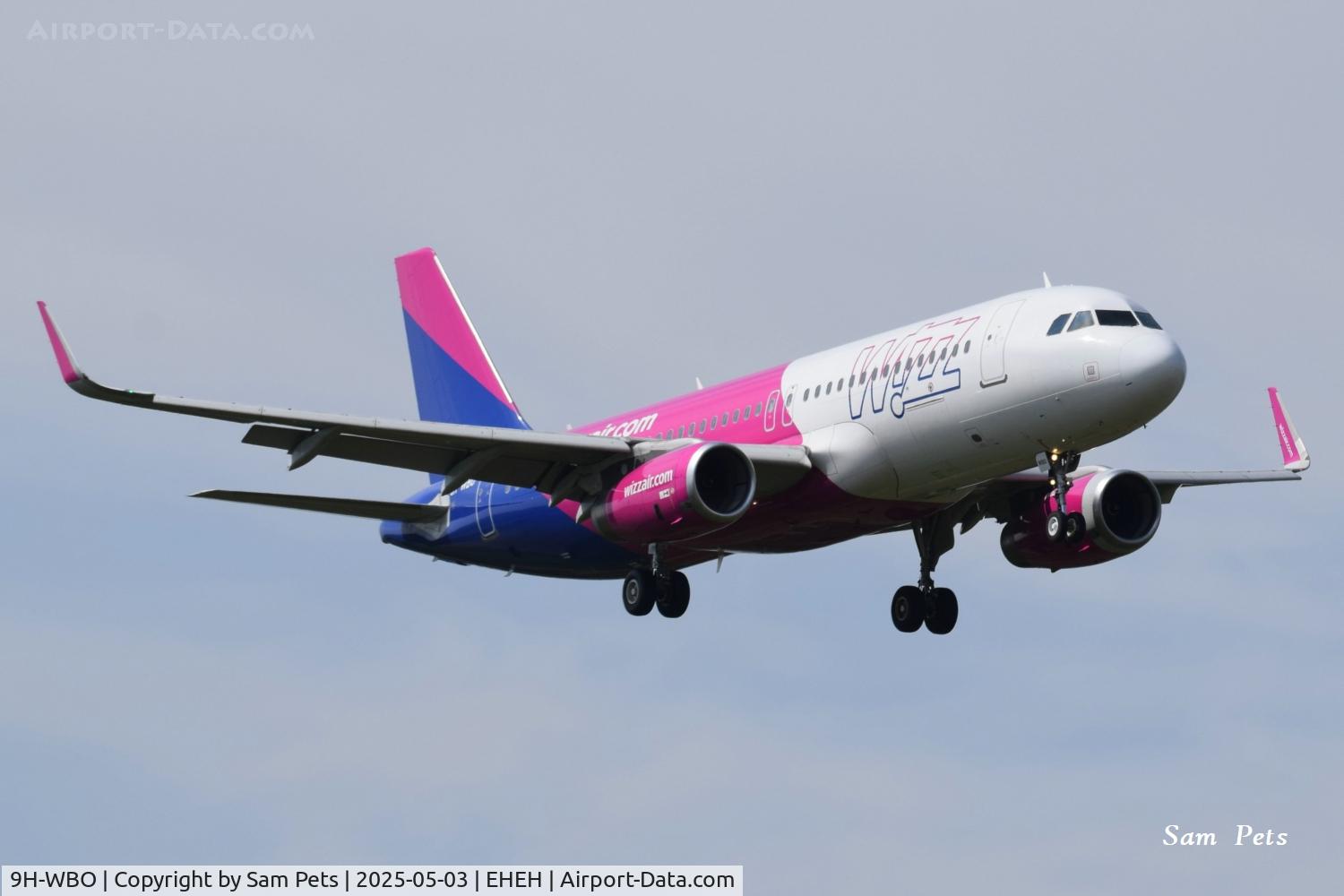 9H-WBO, 2017 Airbus A320-232 C/N 7695, Landing at Eindhoven Airport.