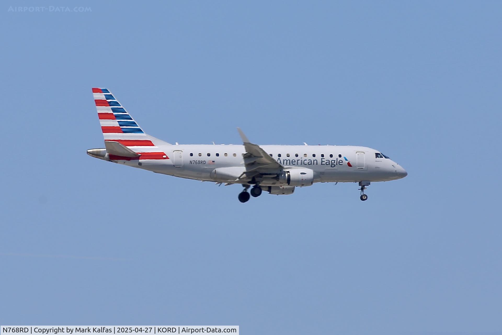 N768RD, 2008 Embraer 170LR (ERJ-170-100LR) C/N 17000230, E170 Envoy/ American Eagle EMBRAER ERJ 170-100 LR N768RD arriving 10C KORD