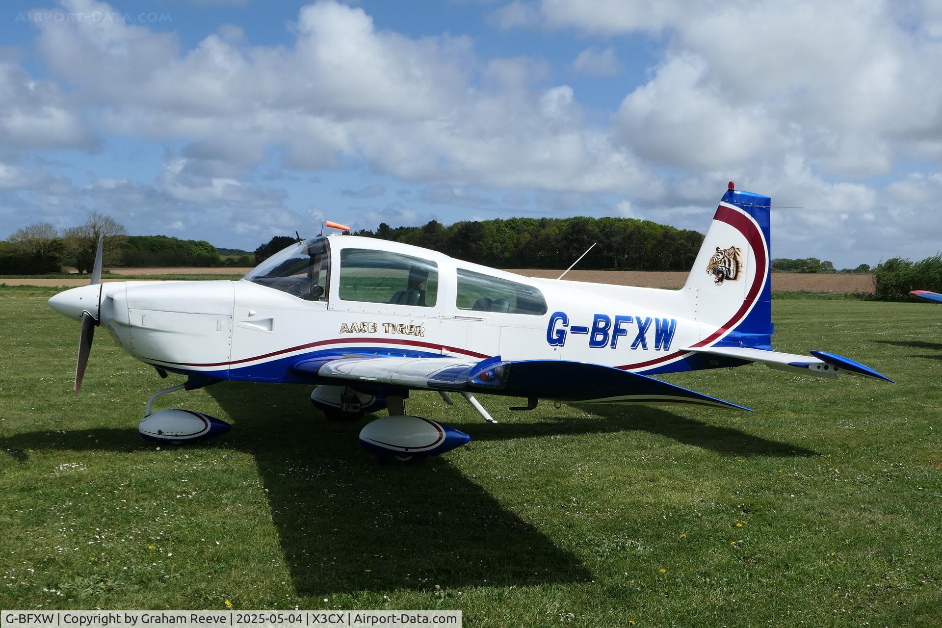 G-BFXW, 1978 Grumman American AA-5B Tiger C/N AA5B-0940, Parked at Northrepps.