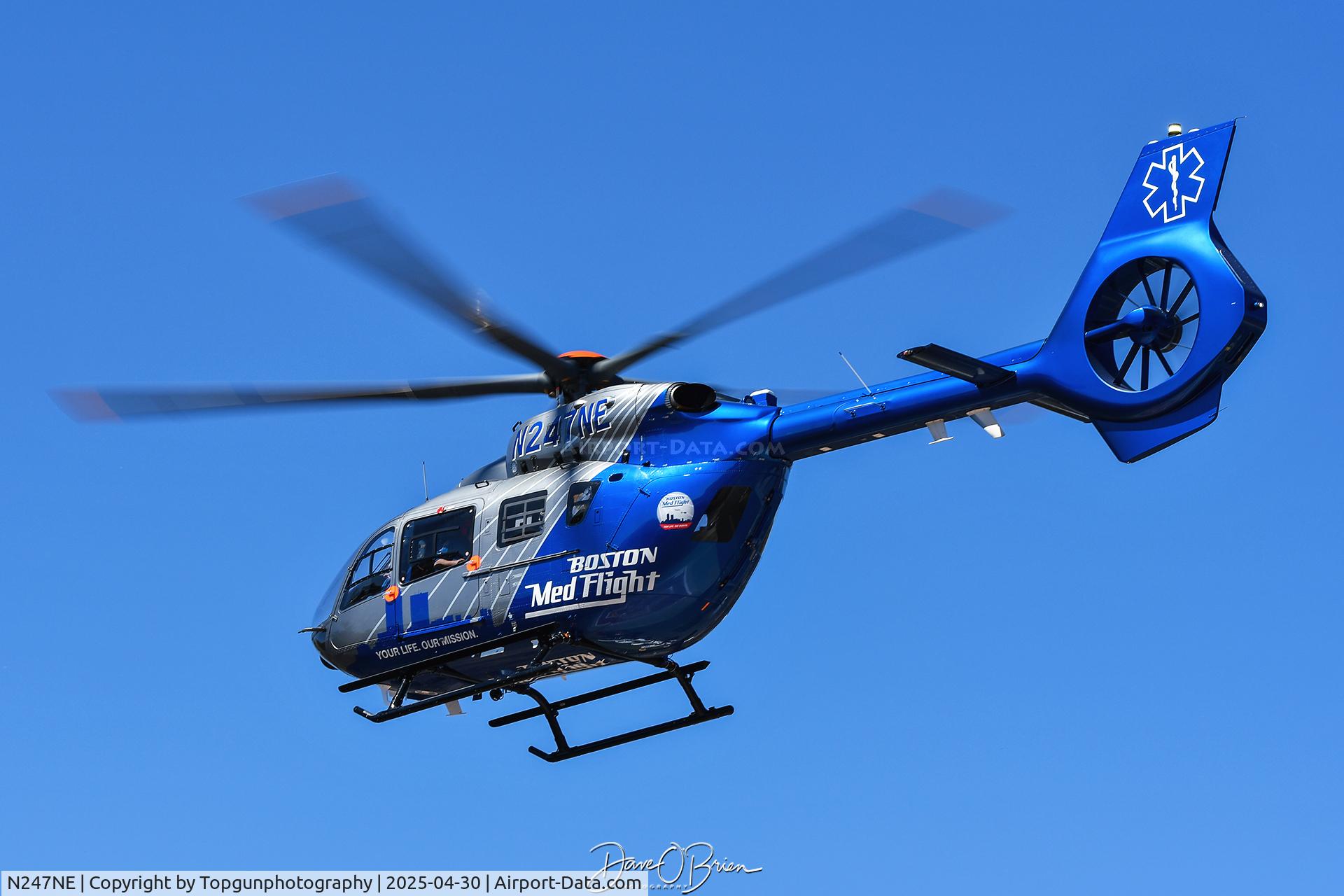 N247NE, 2024 AIRBUS HELICOPTERS INC H145 D-3 C/N 21291, Medflight departs hospital after picking up a patient