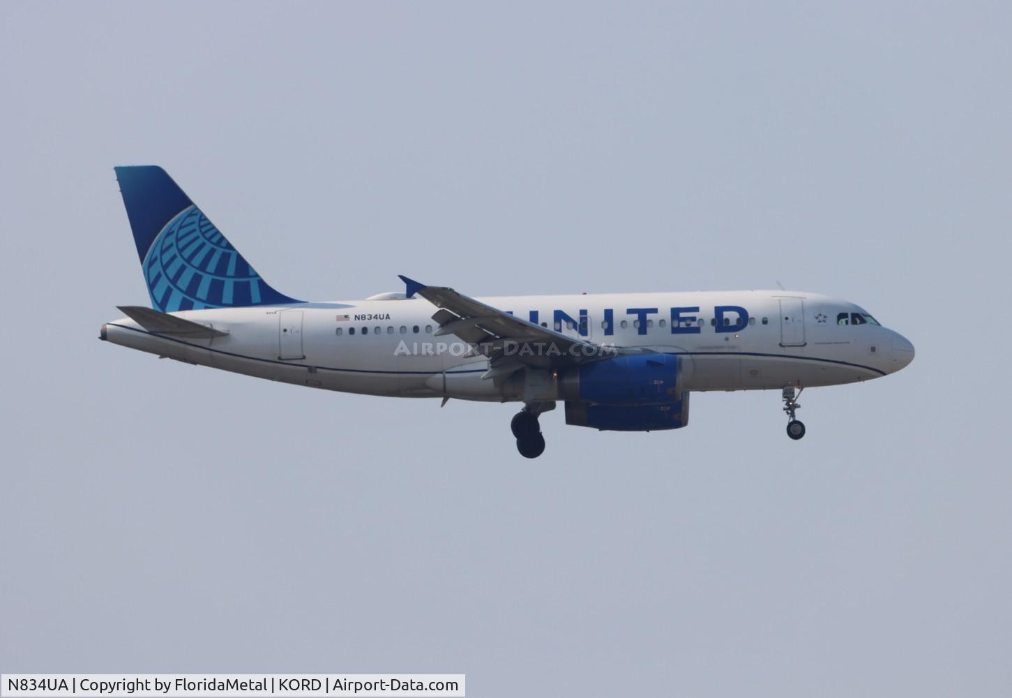 N834UA, 2001 Airbus A319-131 C/N 1420, UAL A319 nc zx dfw-ord