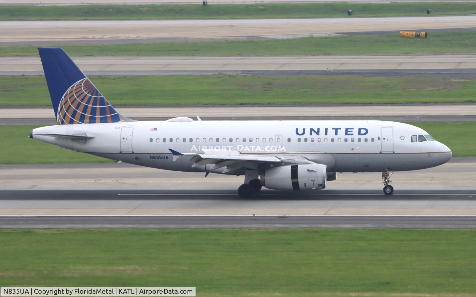 N835UA, 2001 Airbus A319-131 C/N 1426, UAL A319 oc zx ord-atl