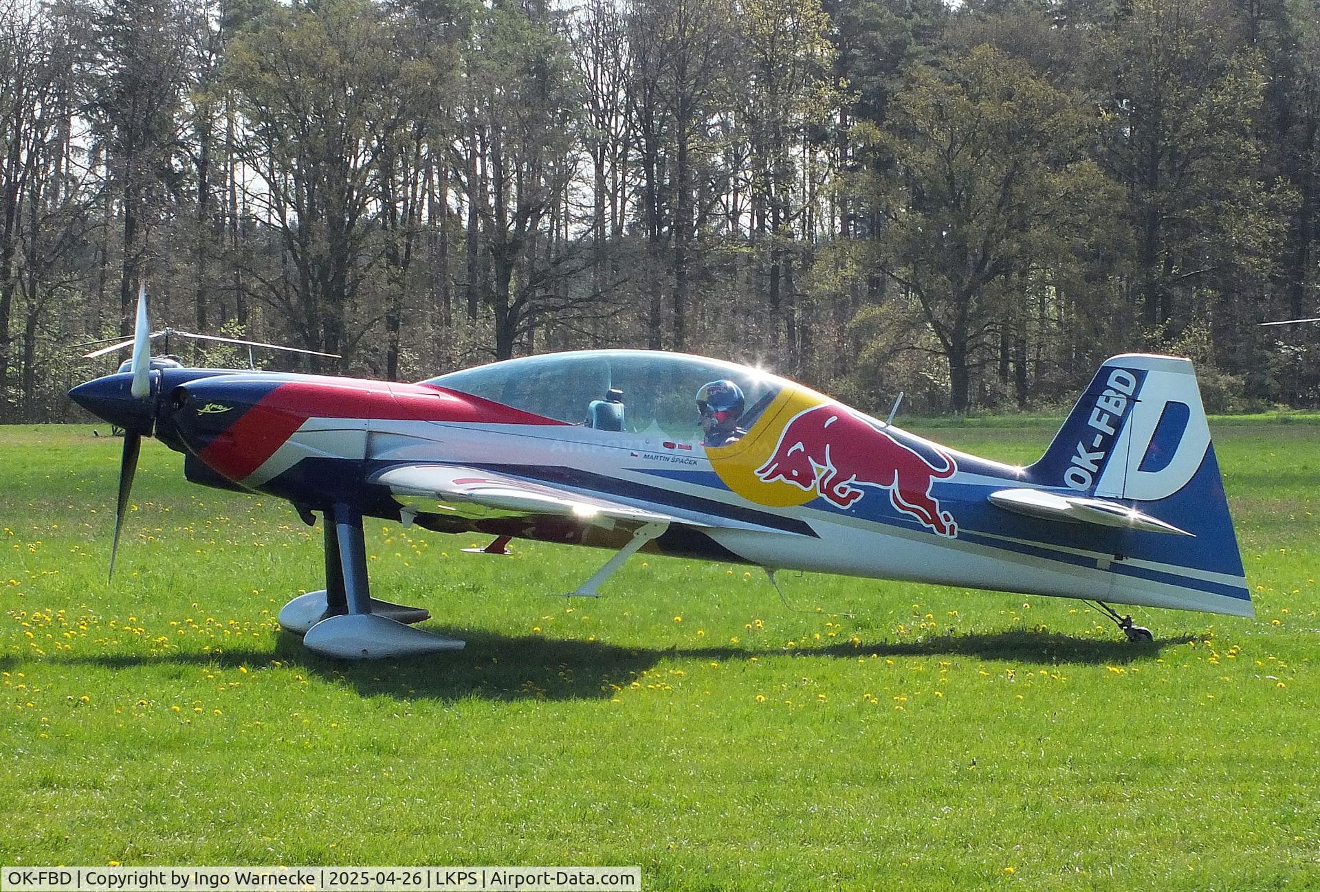 OK-FBD, XtremeAir XA-42 Sbach 342 C/N 128, XtremeAir Sbach 342 of the Flying Bulls aerobatic team at the 2025 Plasy Den ve vzduchu airshow