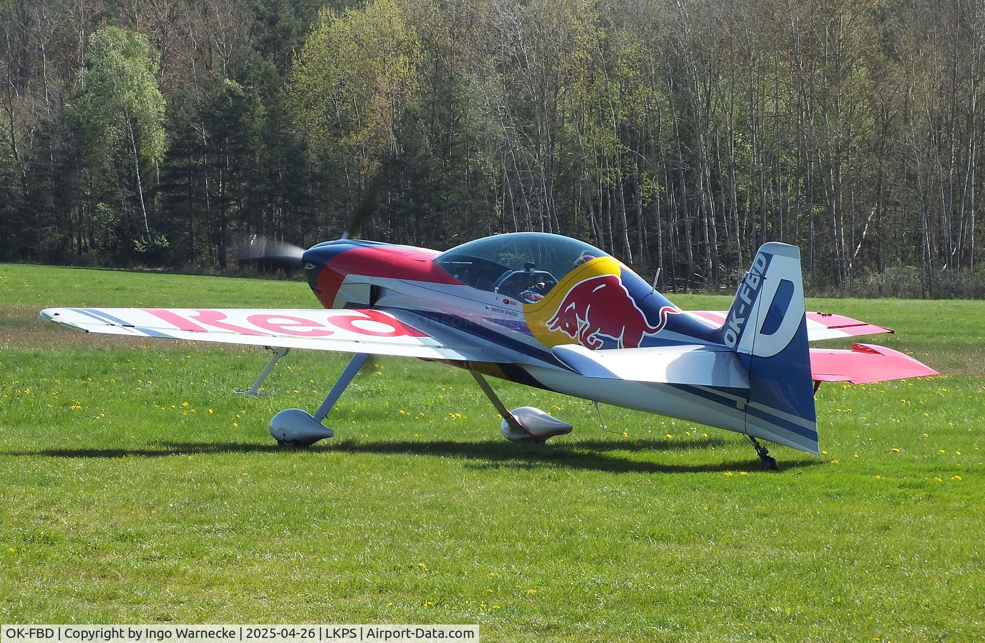 OK-FBD, XtremeAir XA-42 Sbach 342 C/N 128, XtremeAir Sbach 342 of the Flying Bulls aerobatic team at the 2025 Plasy Den ve vzduchu airshow