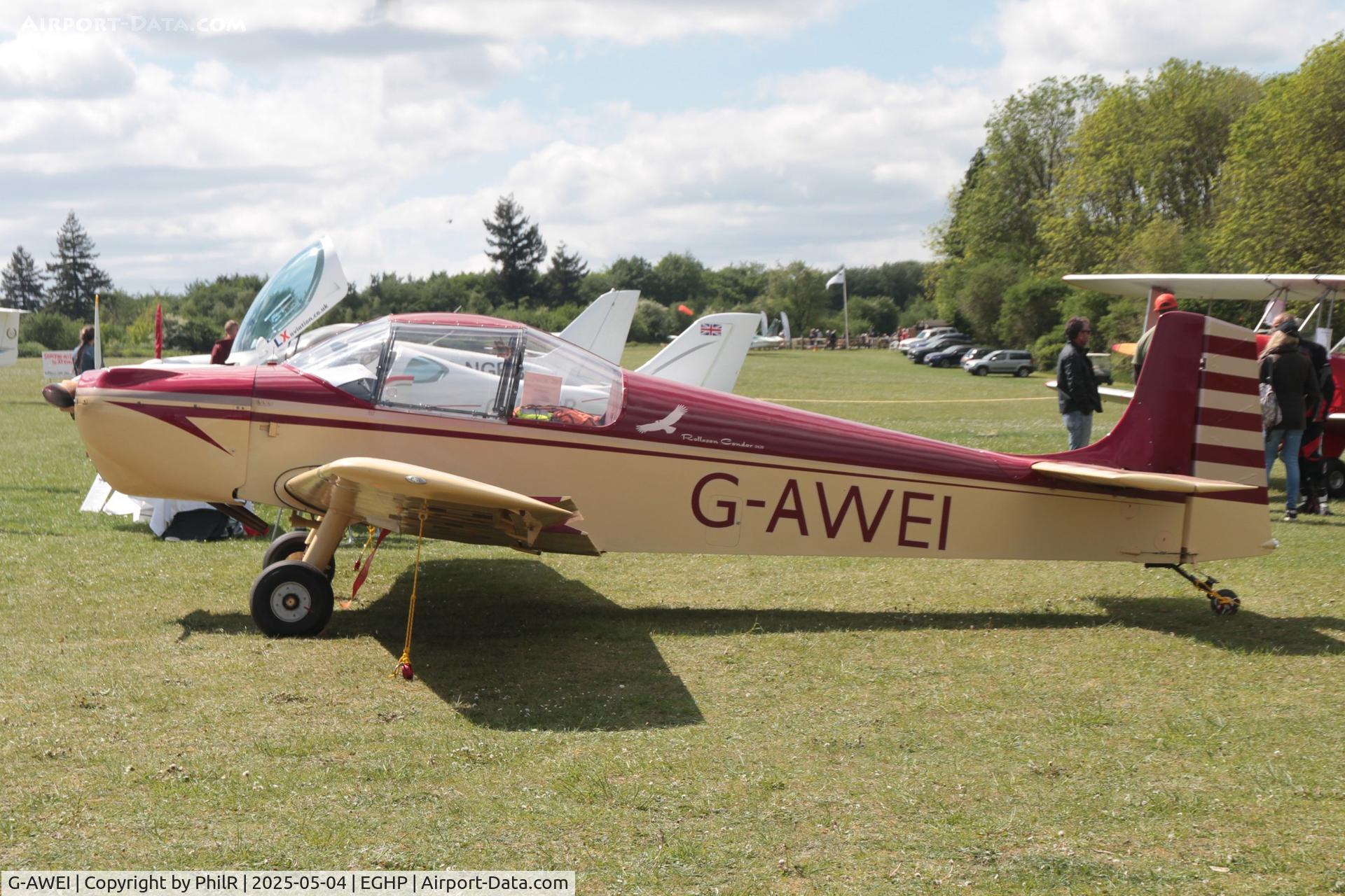 G-AWEI, 1968 Rollason Druine D-62B Condor C/N RAE/628, G-AWEI 1968 Rollason Aircraft Ltd Druine D.62B Condor Popham Microlight Fly In 