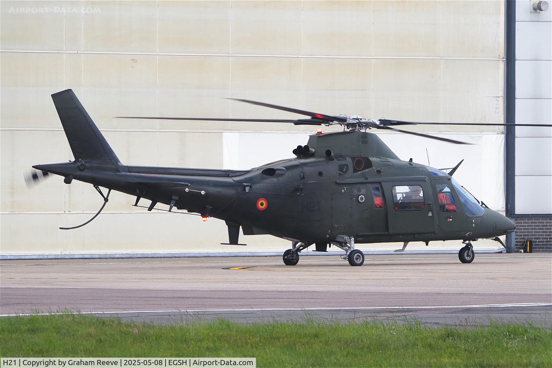 H21, Agusta A-109BA C/N 0321, Just landed at Norwich.