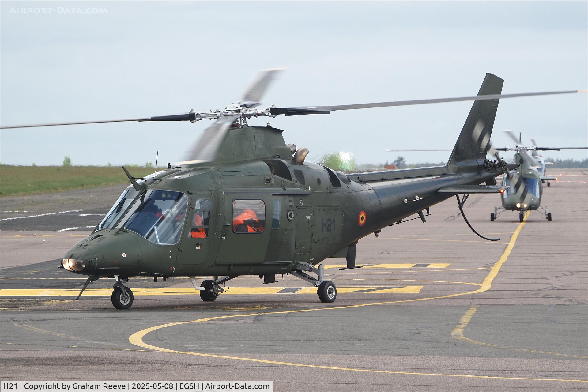 H21, Agusta A-109BA C/N 0321, Just landed at Norwich.