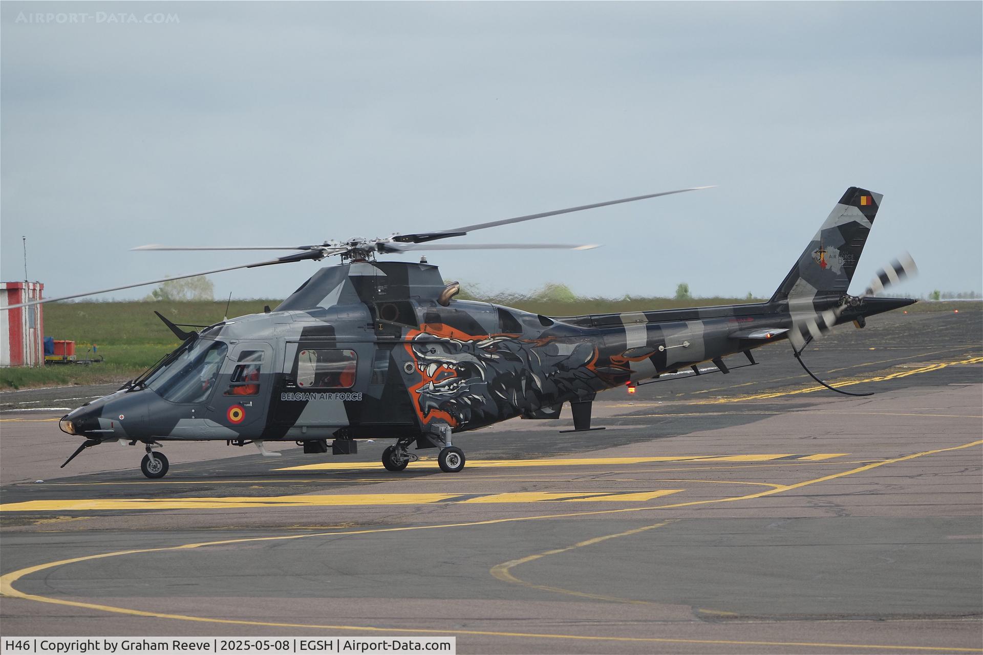 H46, Agusta A-109BA C/N 0300, Just landed at Norwich.
