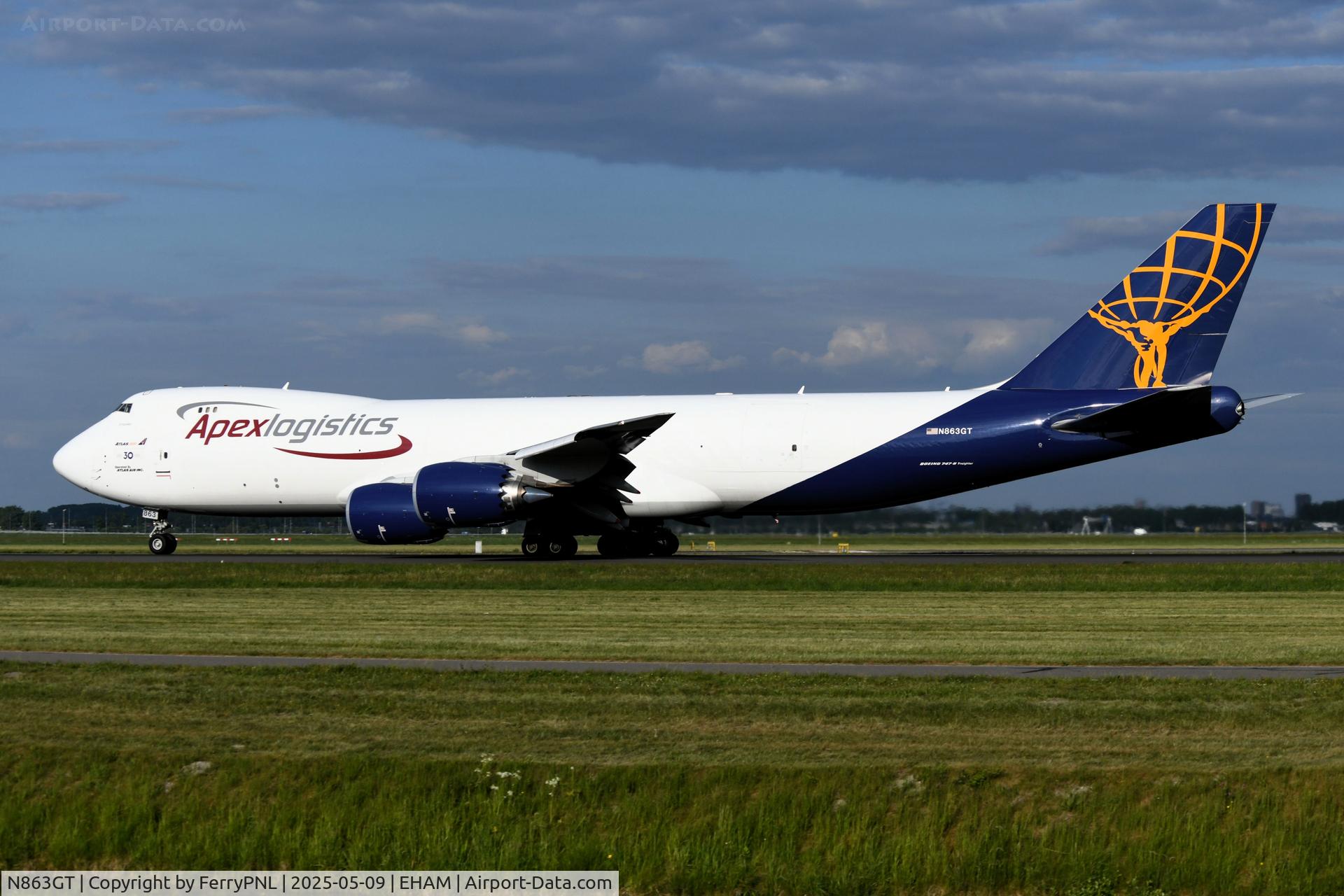 N863GT, 2023 Boeing 747-8F C/N 67150, Atlas Air B748F operating on behalf of Apex Logistics