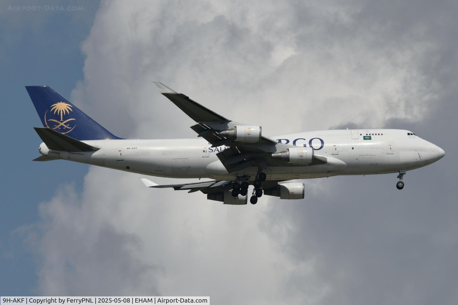 9H-AKF, 1994 Boeing 747-45E (BDSF) C/N 27898, Saudia B744F landing in AMS
