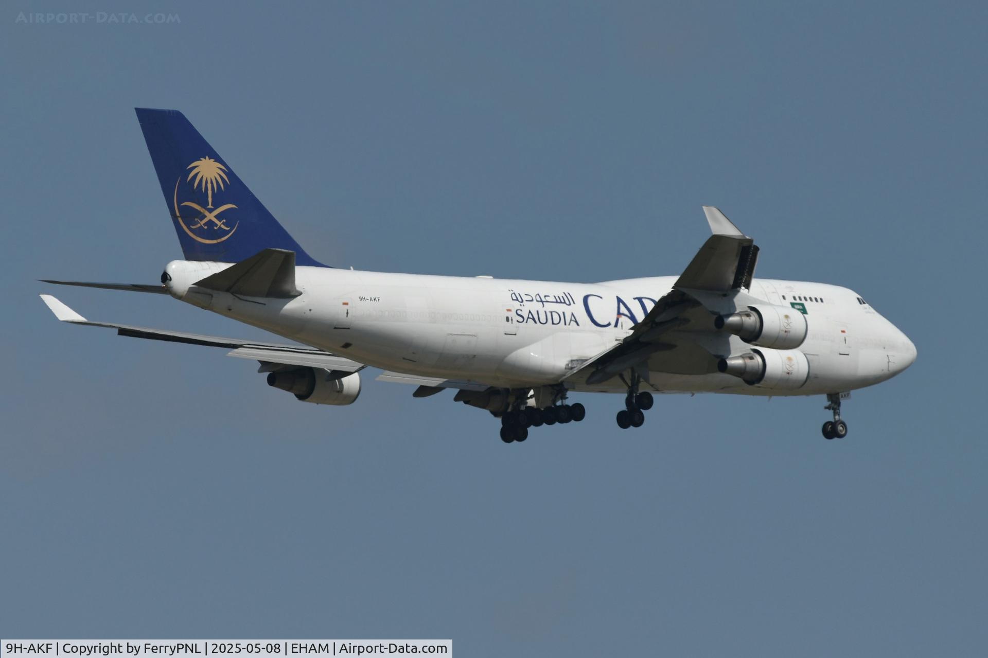 9H-AKF, 1994 Boeing 747-45E (BDSF) C/N 27898, Saudia B747F on short finals