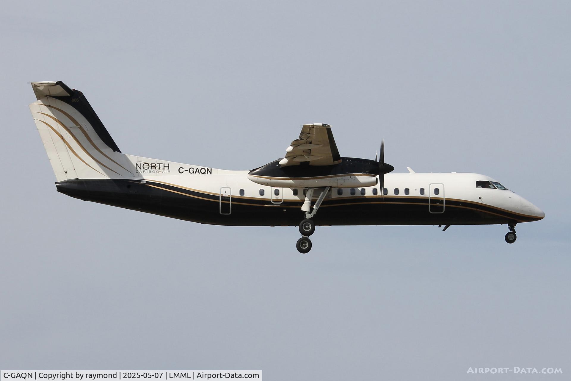C-GAQN, Bombardier DHC-8-311AQ Dash 8 Dash 8 C/N 548, Bombardier DHC-8-311AQ Dash 8 reg C-GAQN of North Cariboo Air landing in Malta RW31 on a ferry flight to a new owner.