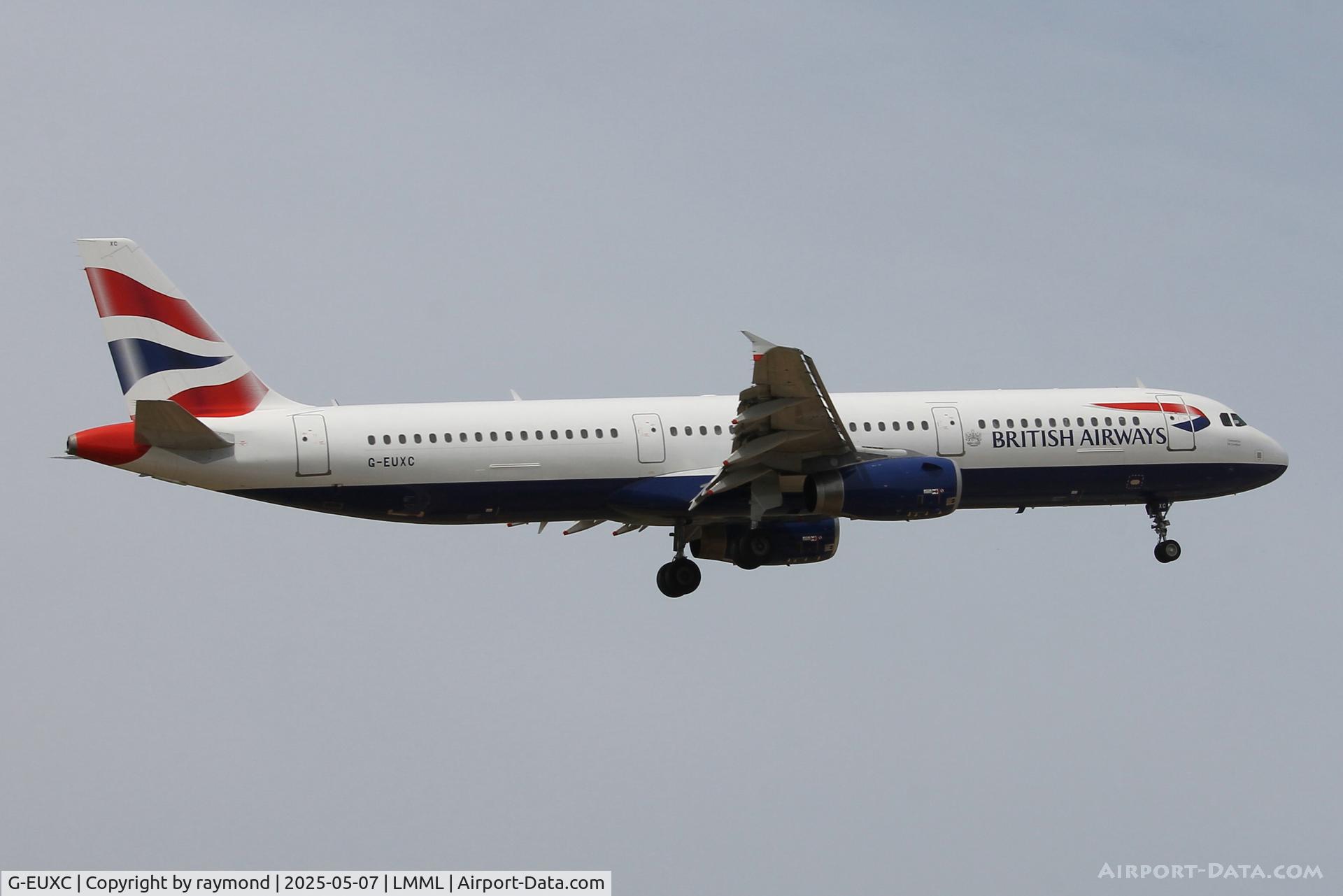 G-EUXC, 2004 Airbus A321-231 C/N 2305, Airbus A321-231 reg G-EUXC of British Airways on final approach in Malta.