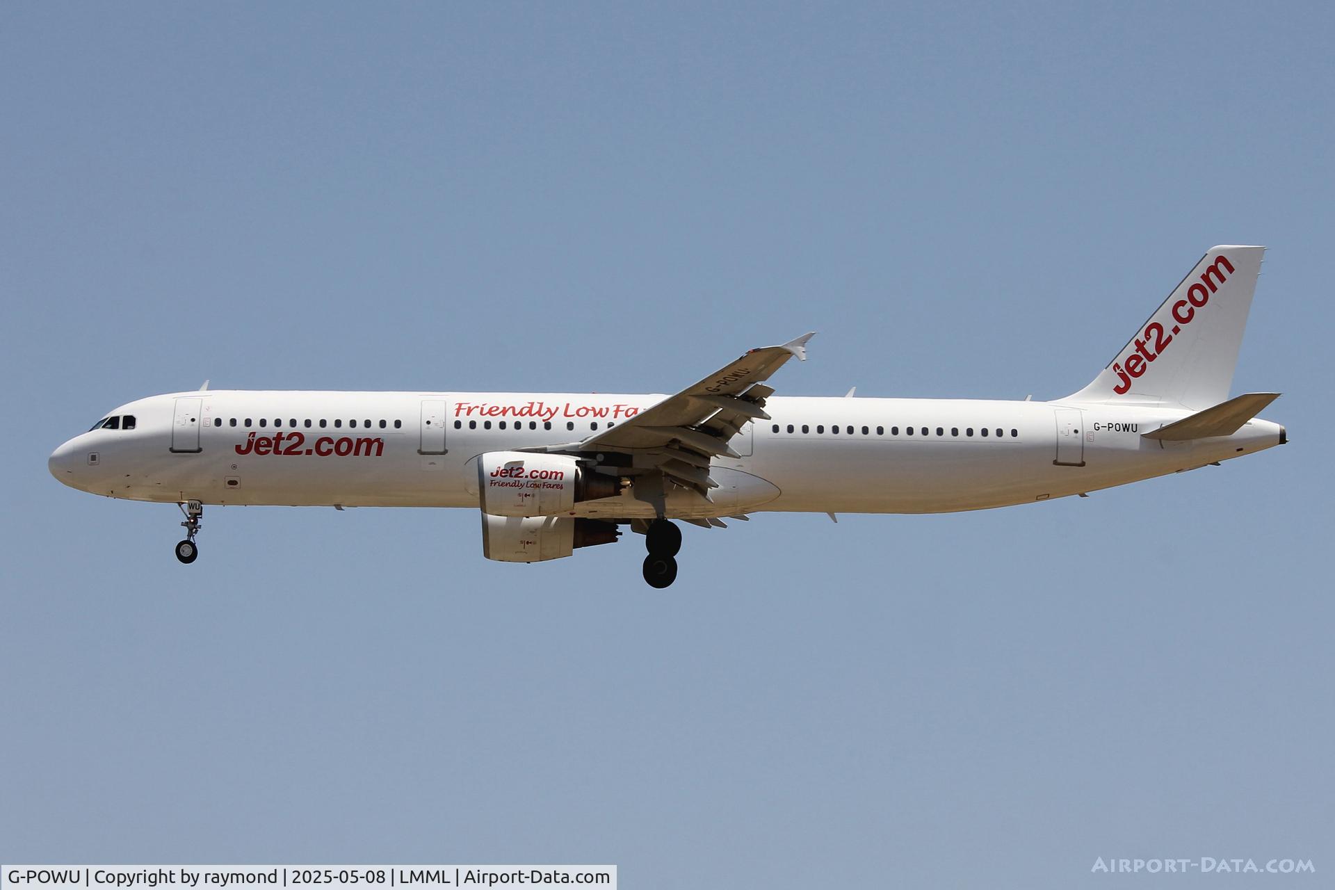 G-POWU, 2008 Airbus A321-211 C/N 3708, Airbus 321-211 reg G-POWU of Jet2Com landing in Malta.
