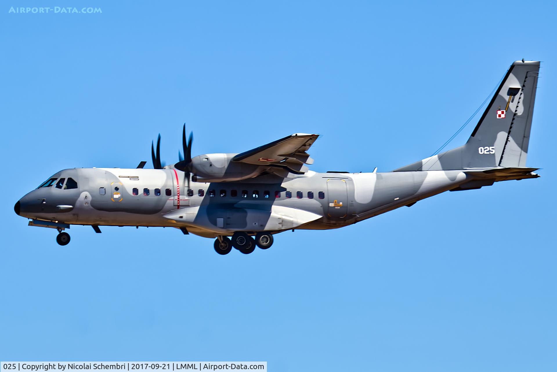 025, CASA C-295M C/N S-025, Arriving for the Malta International Airshow 2017.