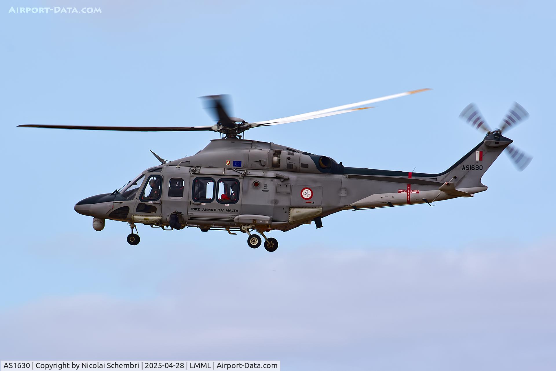 AS1630, AgustaWestland AW-139 C/N 31625, Departing from LMML for a SAR mission.