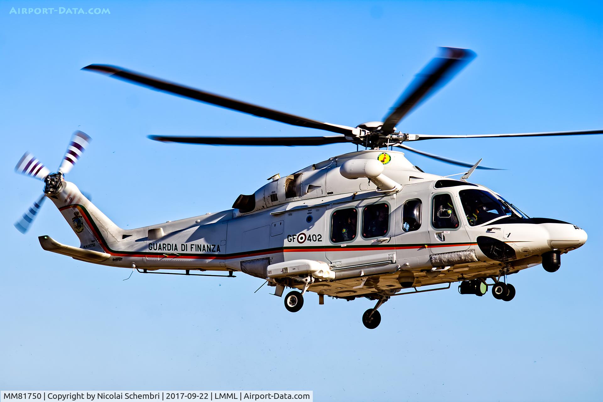 MM81750, 2010 AgustaWestland AW-139 C/N 31301, Arriving for the Malta International Airshow 2017.