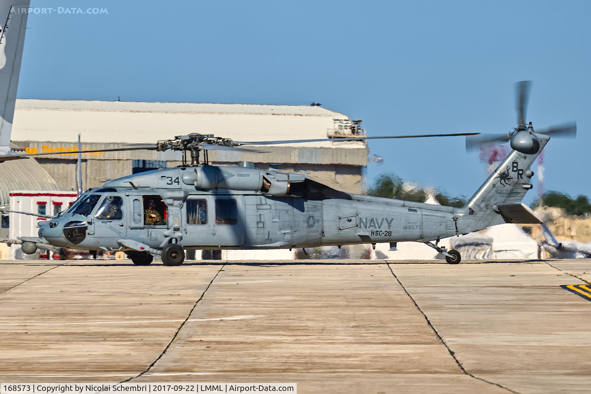 168573, Sikorsky MH-60S Knighthawk C/N Not found 168573, Arriving for the Malta International Airshow 2017.
