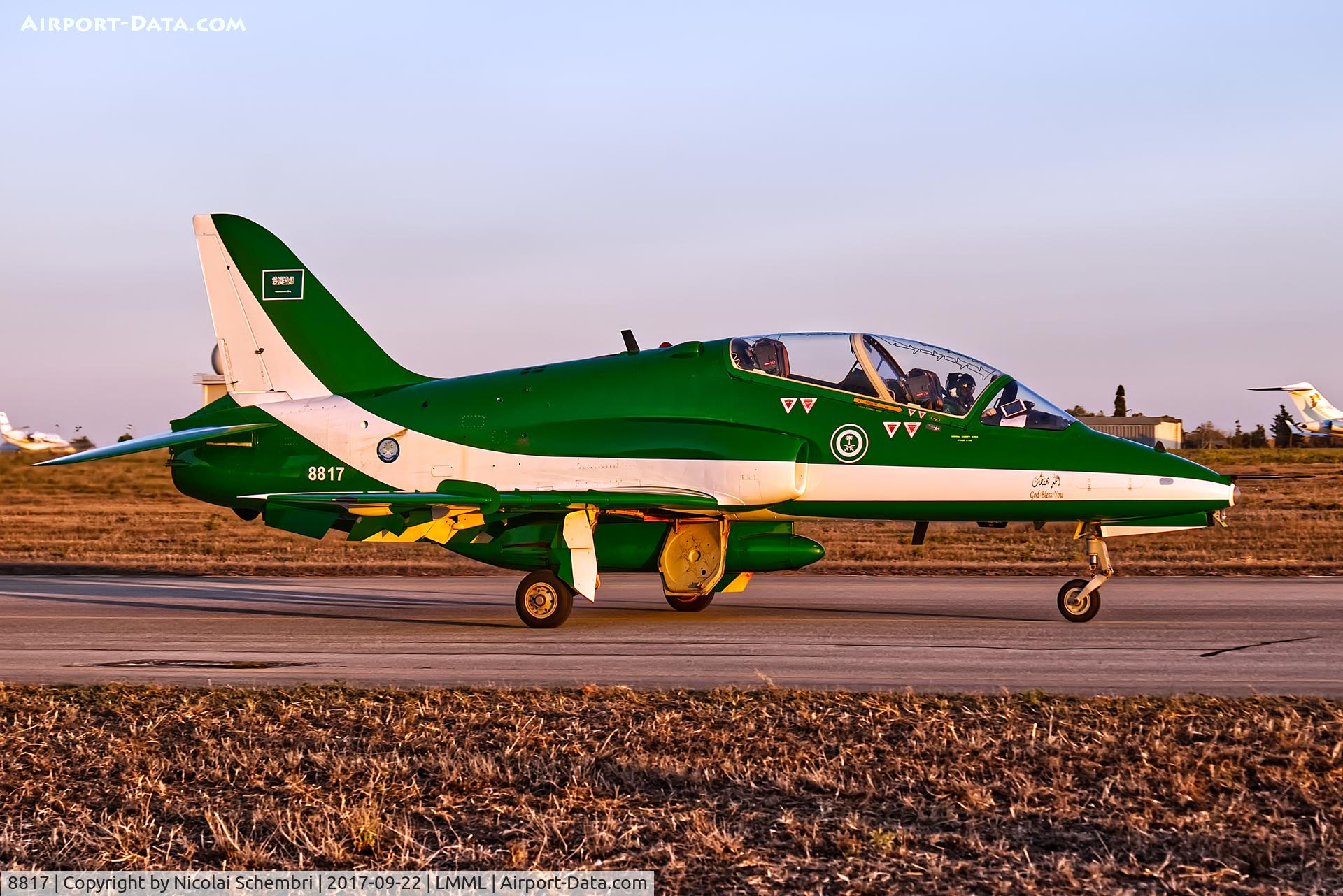 8817, British Aerospace Hawk 65A C/N 6Y002, Arriving for the Malta International Airshow 2017.