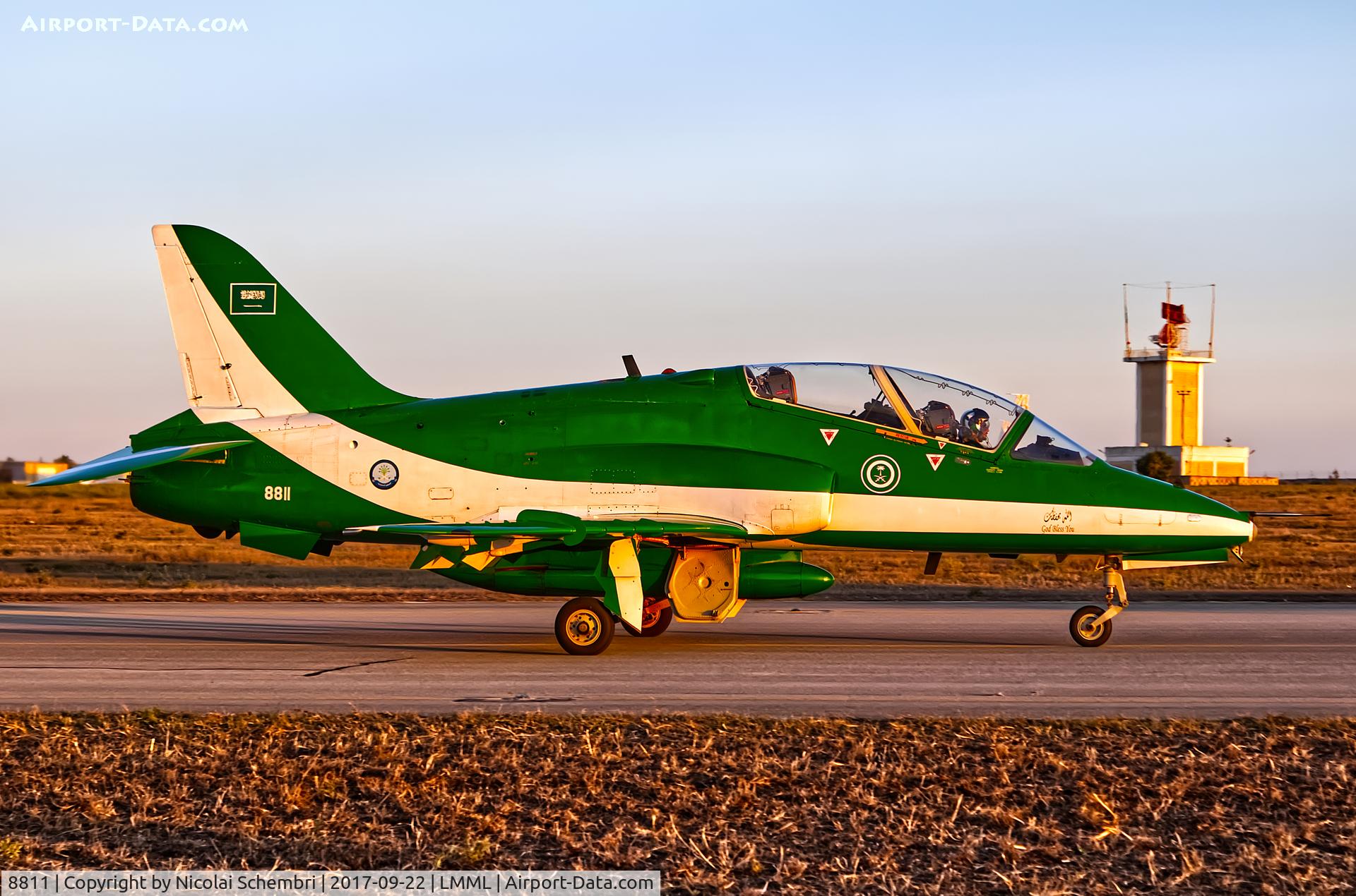 8811, British Aerospace Hawk 65A C/N 6Y-014, Arriving for the Malta International Airshow 2017.