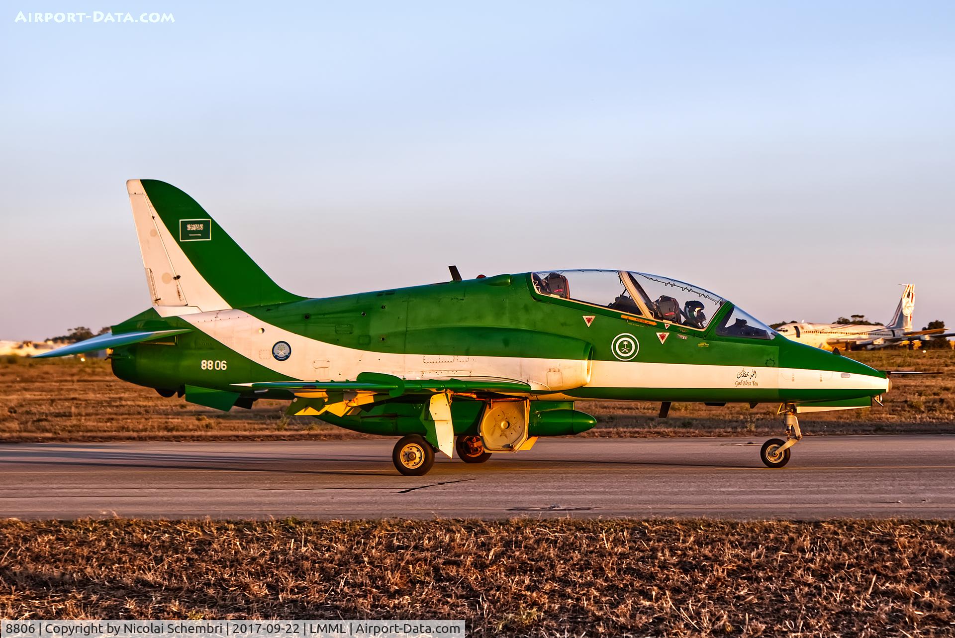 8806, British Aerospace Hawk 65A C/N 6Y020, Arriving for the Malta International Airshow 2017.