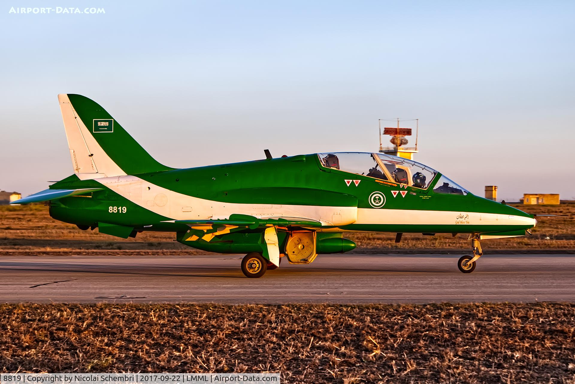 8819, British Aerospace Hawk 65A C/N 6Y013, Arriving for the Malta International Airshow 2017.