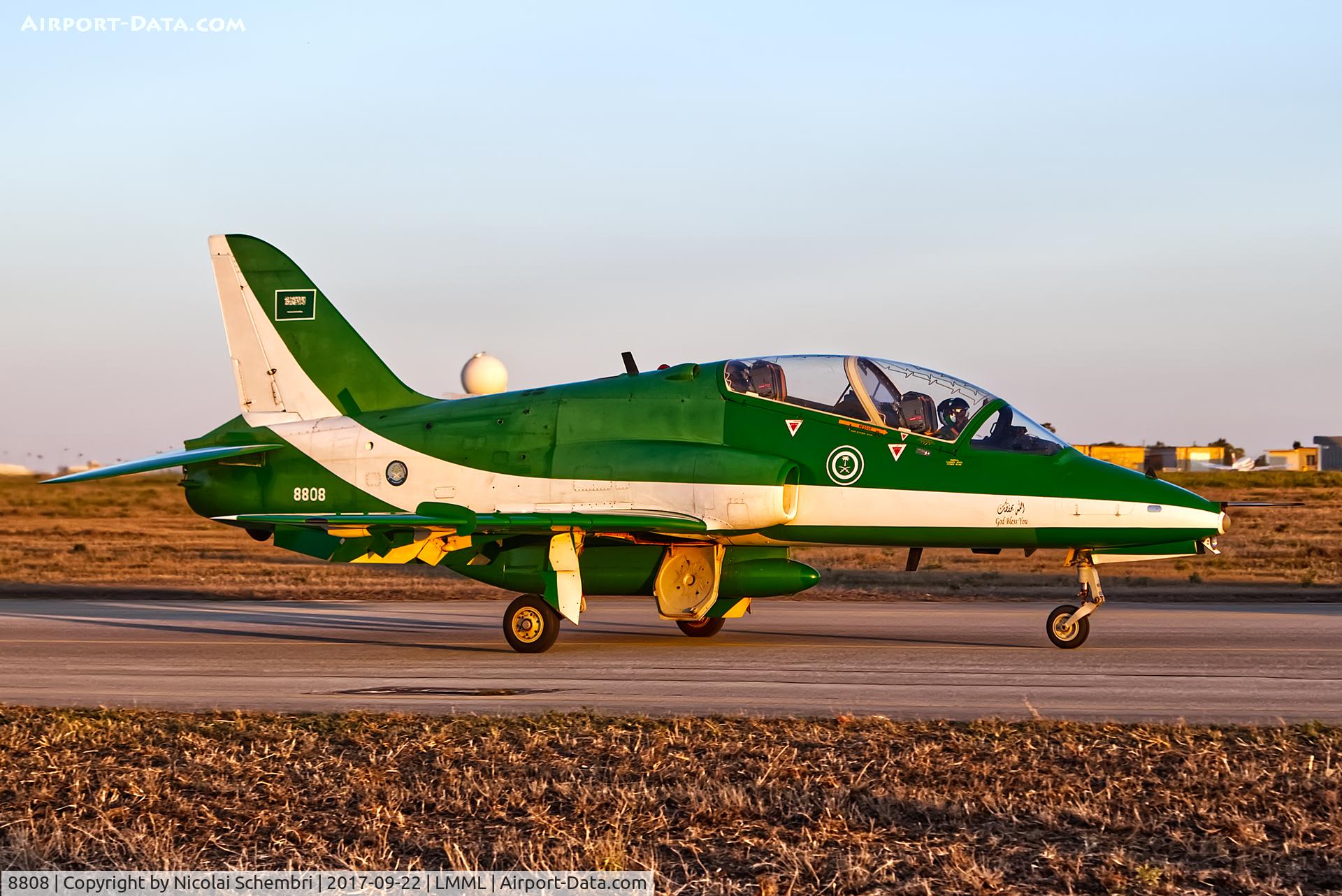 8808, British Aerospace Hawk 65A C/N SA027/331, Arriving for the Malta International Airshow 2017.