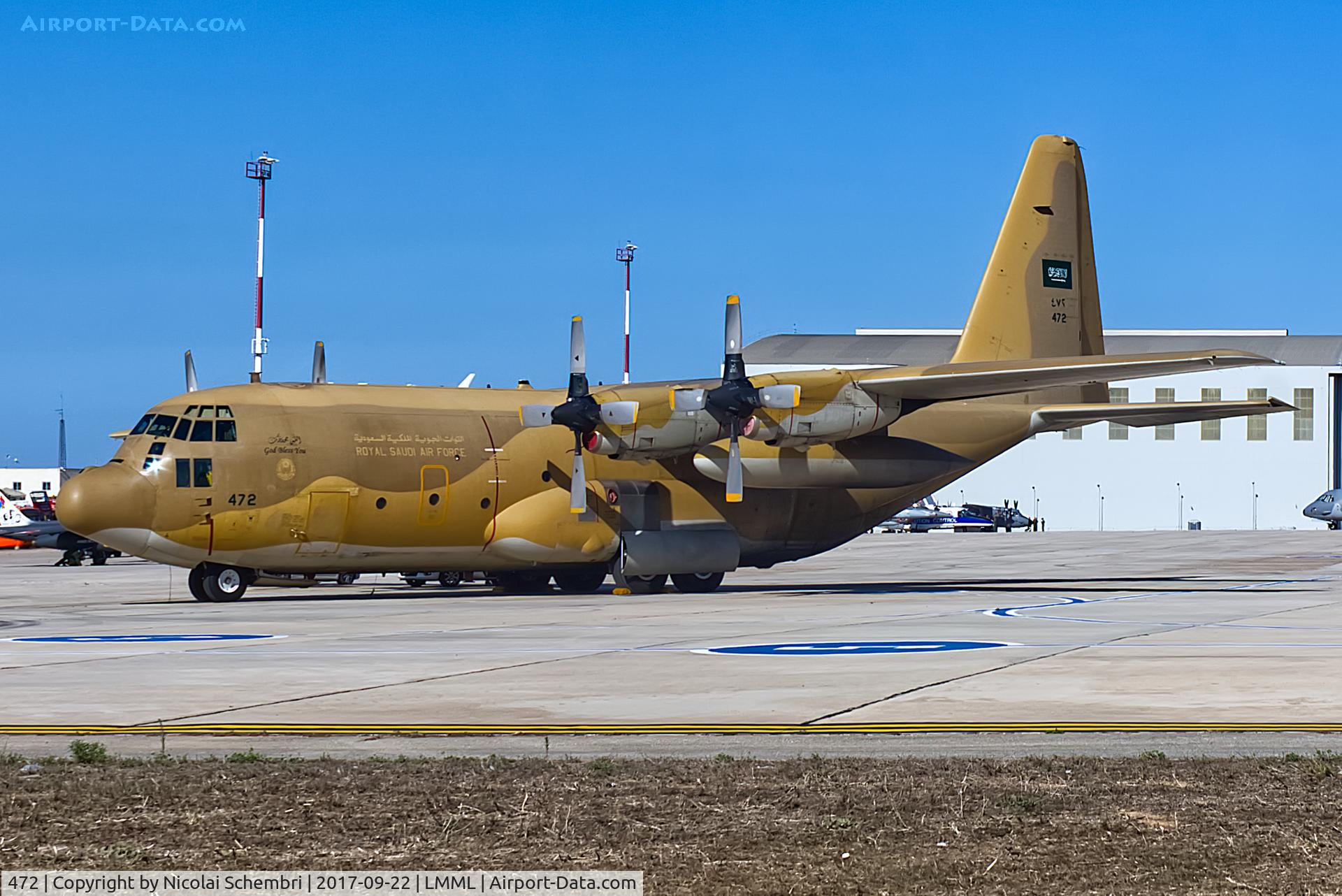 472, 1990 Lockheed C-130H Hercules C/N 382-5234, Static display at the Malta International Airshow 2017.