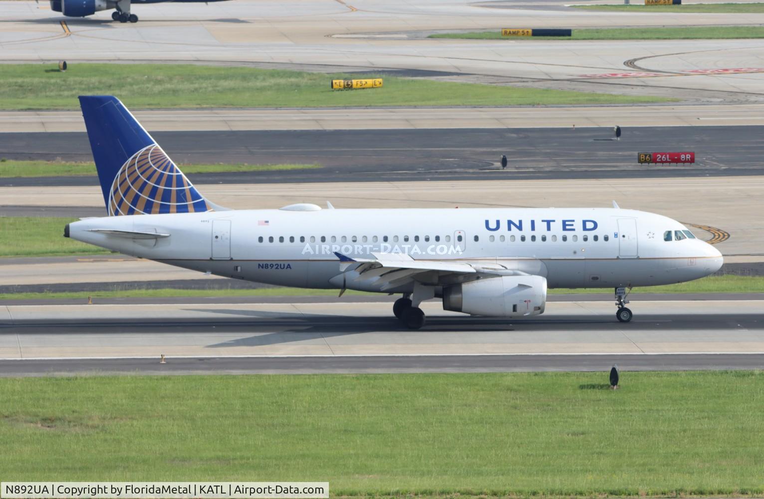 N892UA, 2006 Airbus A319-132 C/N 2940, UAL A319 oc zx ewr-atl
