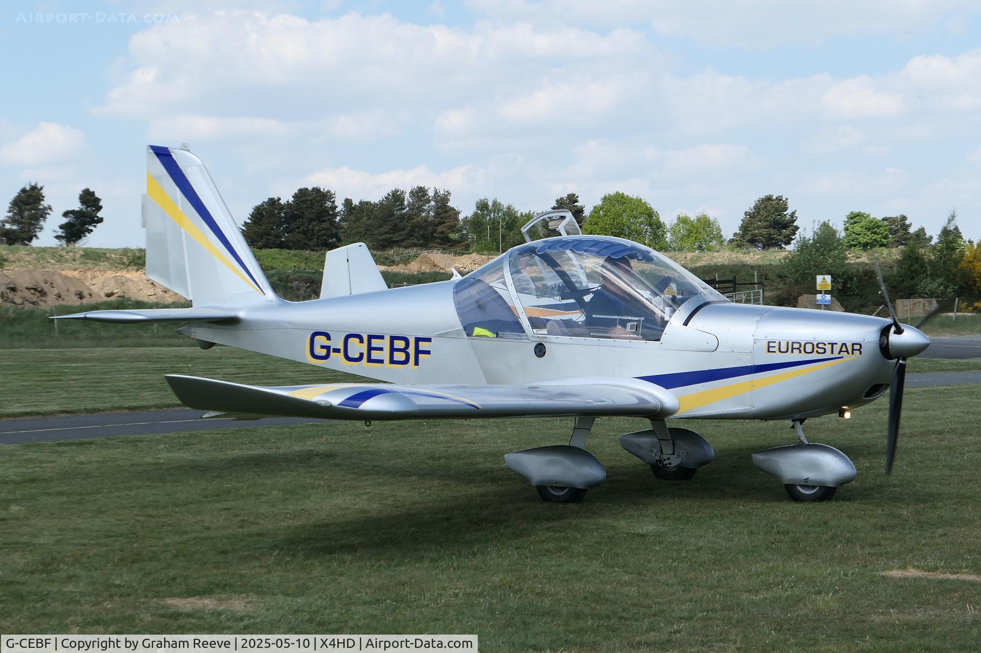 G-CEBF, 2006 Aerotechnik EV-97A Eurostar C/N PFA 315A-14525, Parked at Crosland Moor.