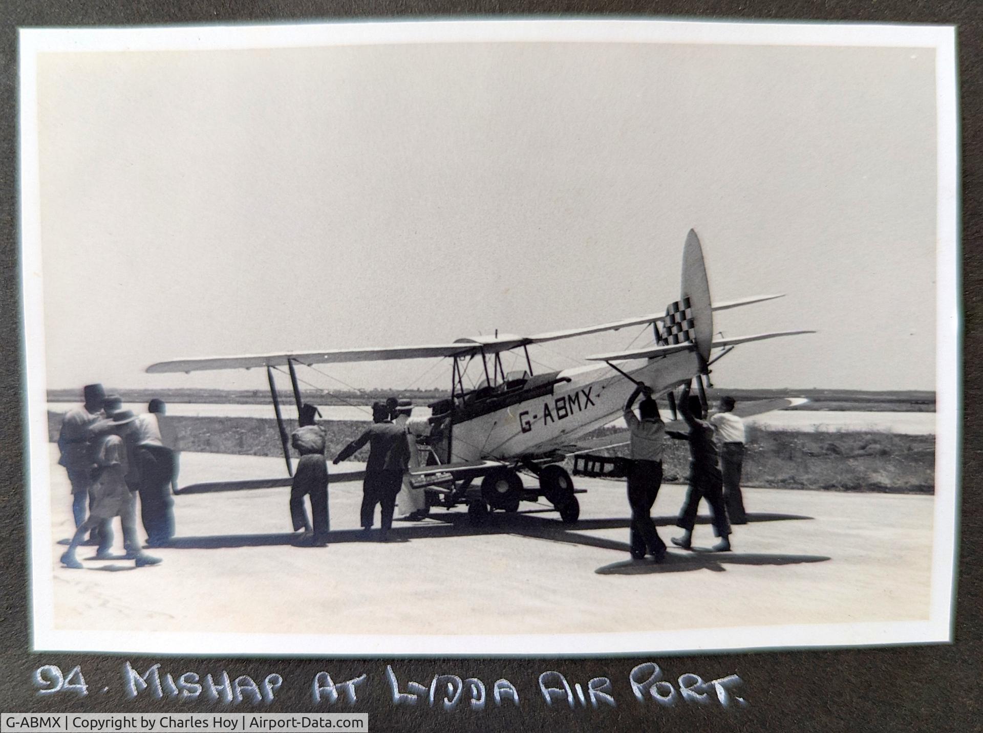 G-ABMX, De Havilland DH60M MOTH C/N 1698, Photo from my father's (Charles Hoy) photo album of his time in Palestine 1937-48