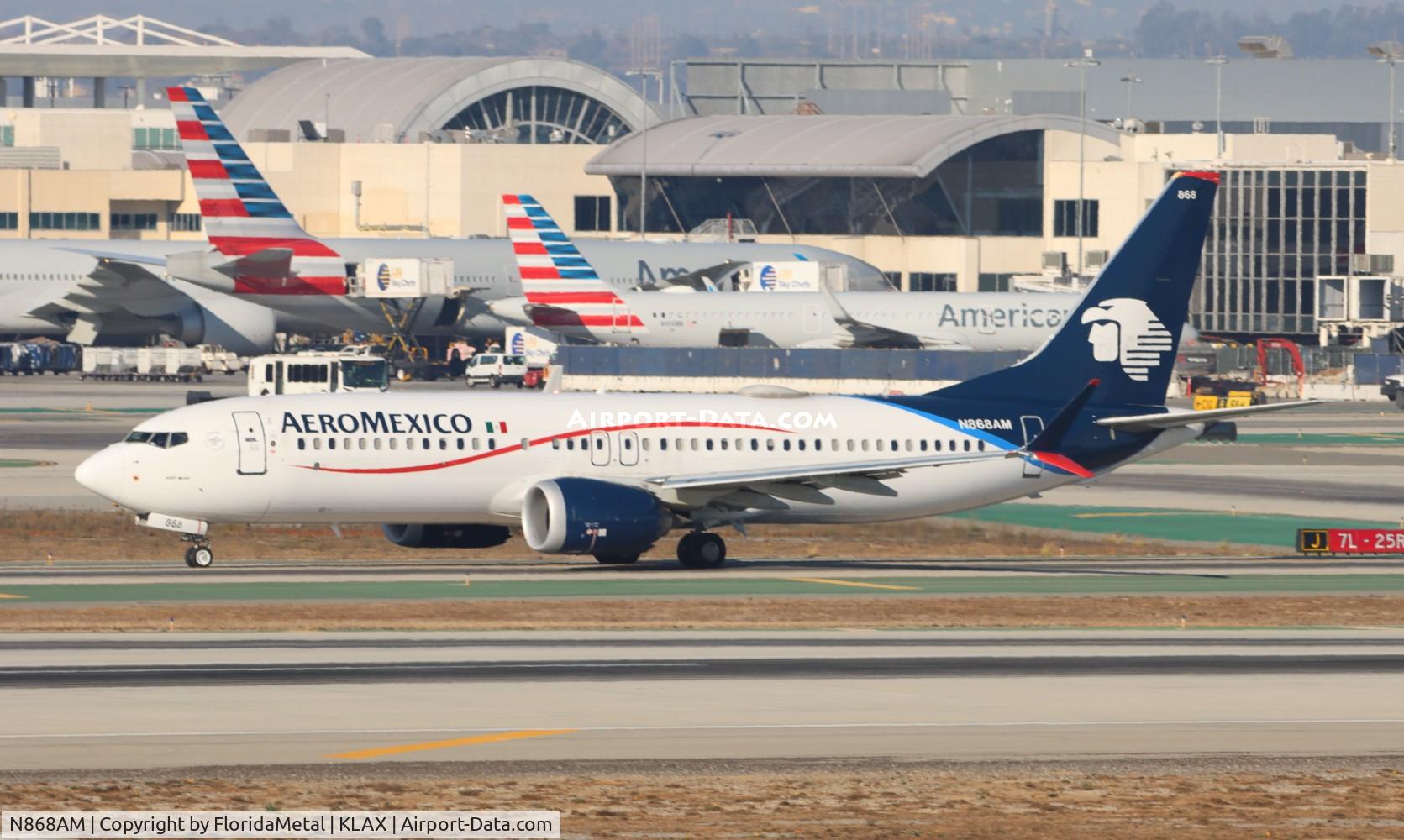 N868AM, 2022 Boeing 737-8 MAX C/N 65188, AMX 737-8 zx mex,mmmx-lax