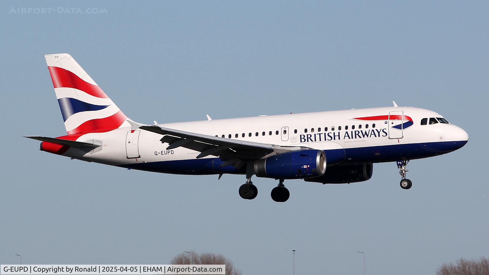 G-EUPD, 1999 Airbus A319-131 C/N 1142, at eham