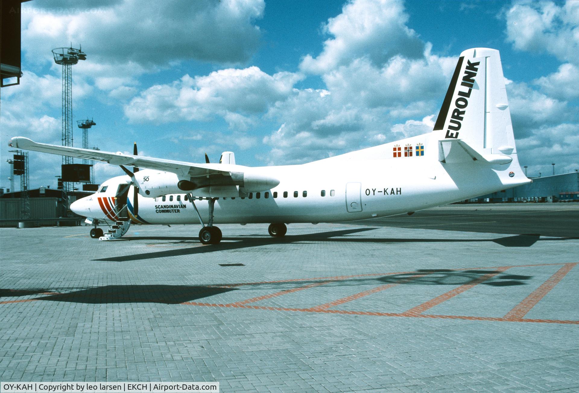 OY-KAH, 1990 Fokker 50 C/N 20186, Copenhagen 10.1990