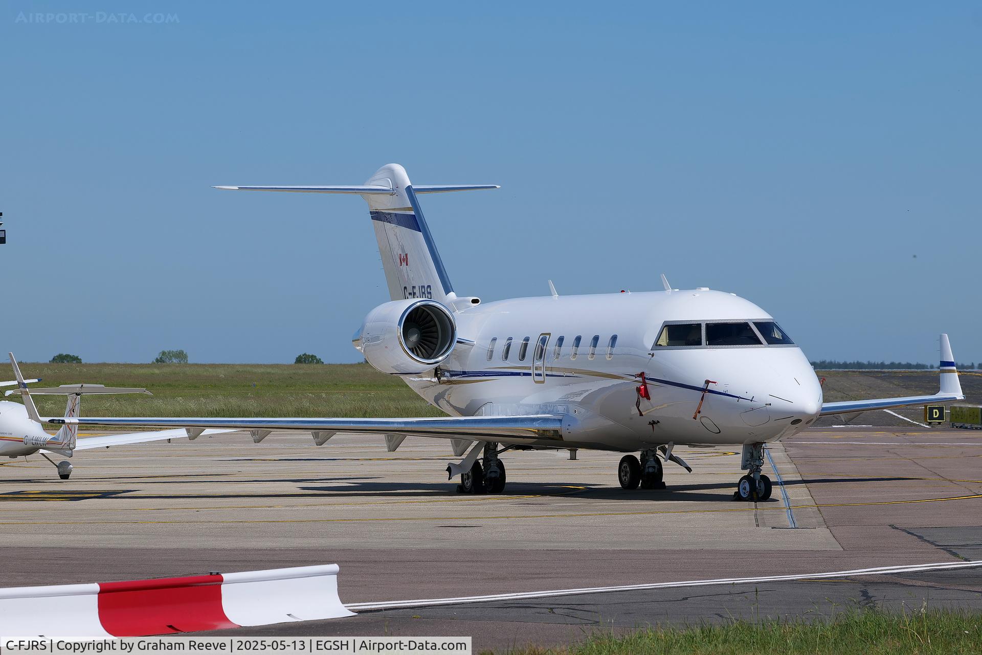 C-FJRS, 2019 Bombardier Challenger 605 (CL-600-2B16) C/N 6142, Parked at Norwich.