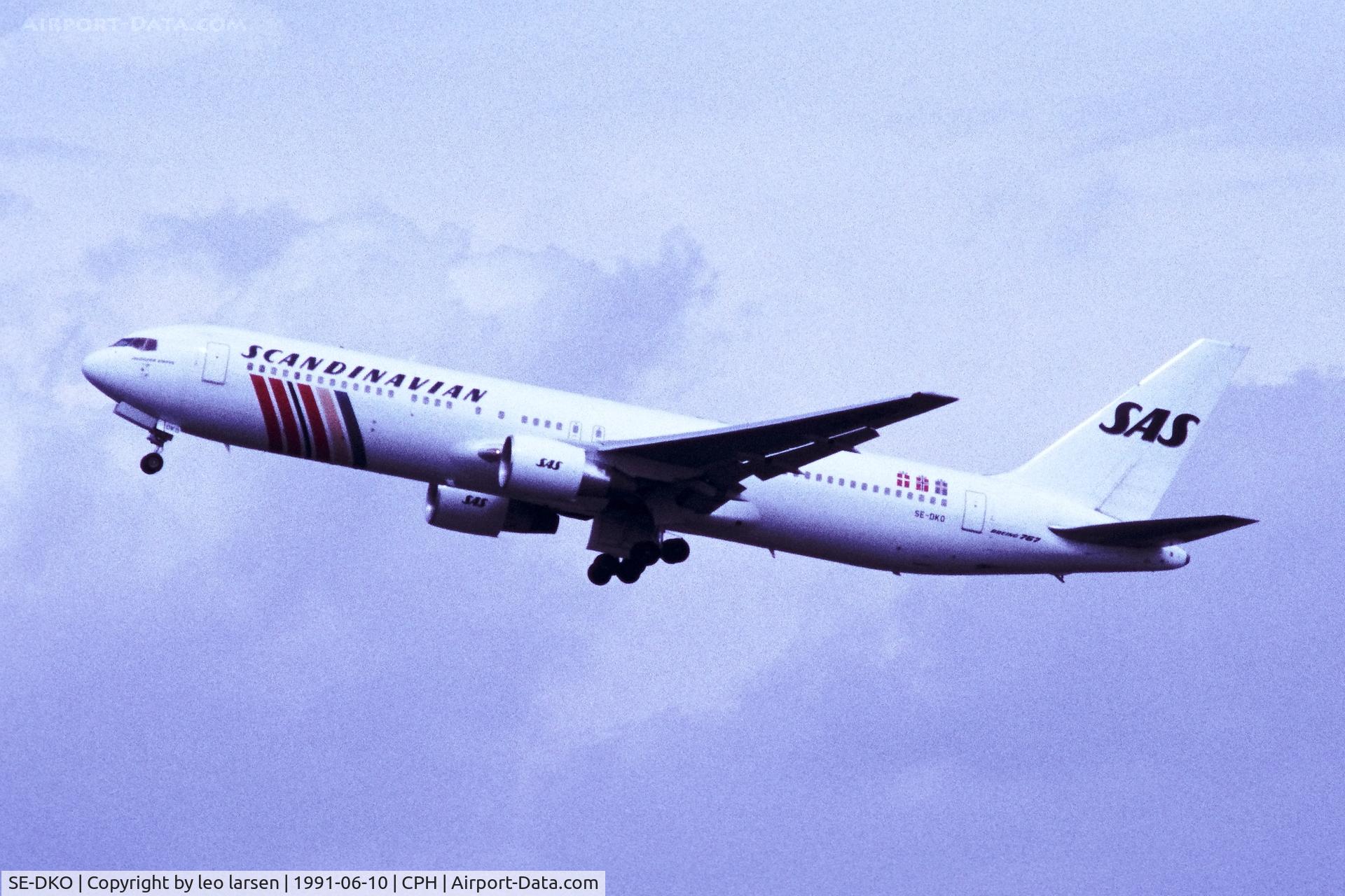 SE-DKO, 1989 Boeing 767-383/ER C/N 24318, Copenhagen 10.6.1991