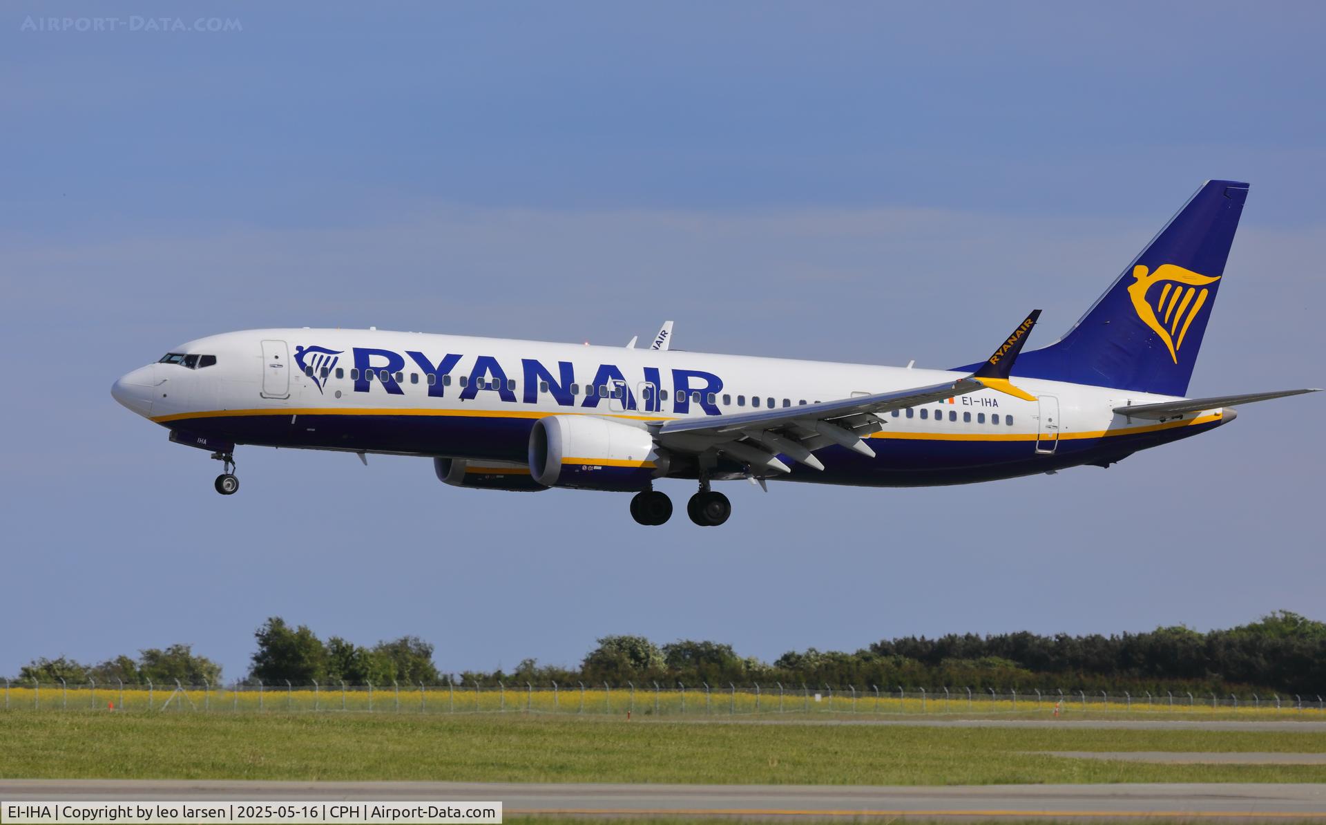 EI-IHA, 2023 Boeing 737-8-200 MAX C/N 67081, Copenhagen 16.5.2025 l/d R-04L