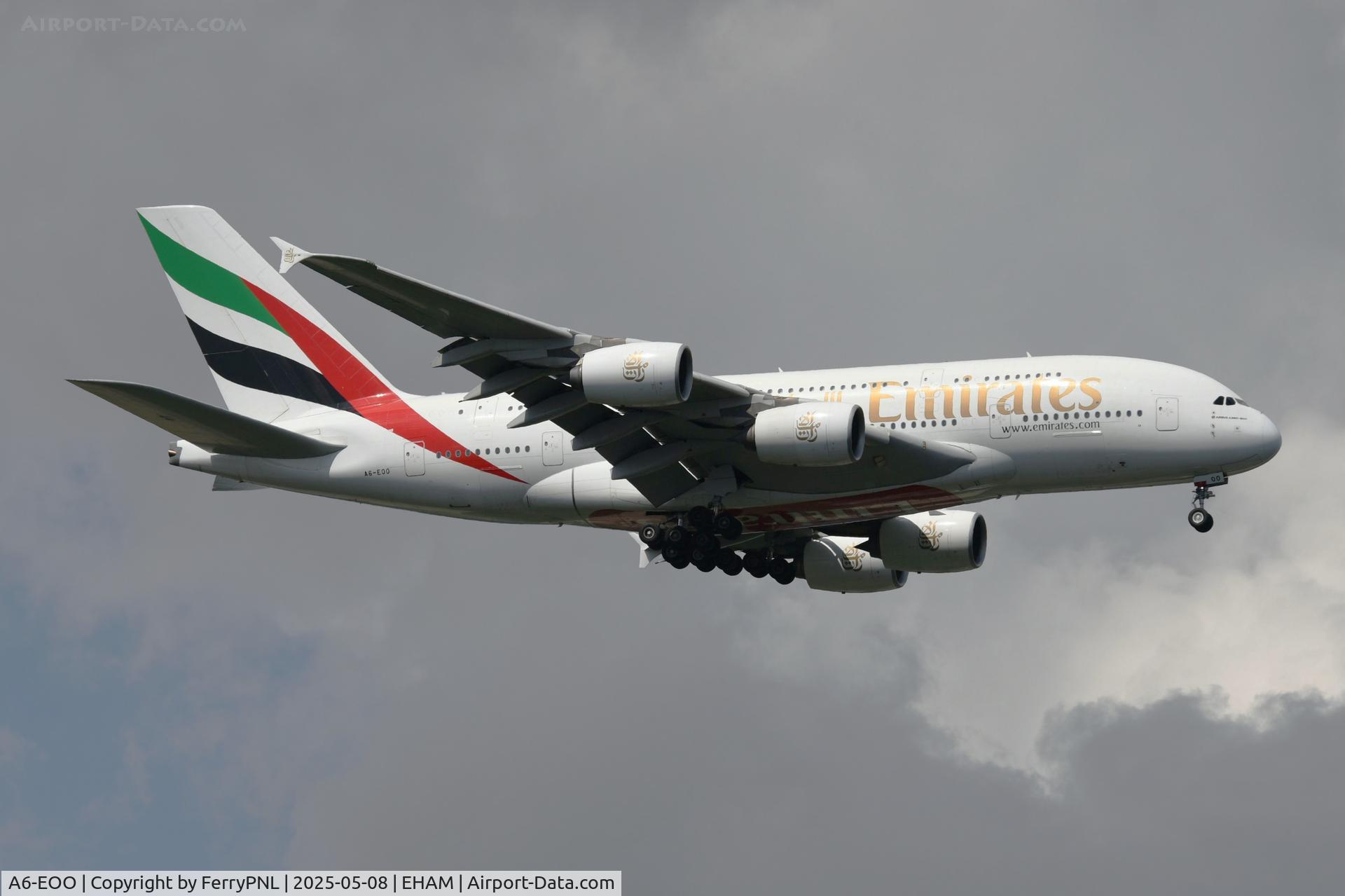 A6-EOO, 2015 Airbus A380-861 C/N 0190, Emirates A388 arriving in AMS