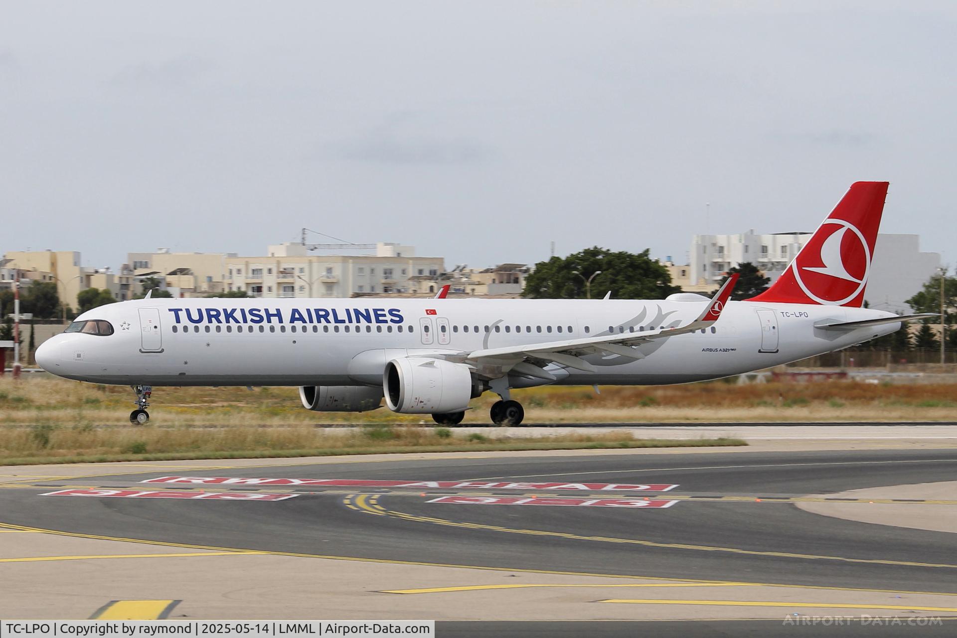 TC-LPO, 2024 Airbus A321-271NX C/N 12410, Airbus A321-271NX reg TC-LPO of Turkish Airlines rolling RW13 at Malta.