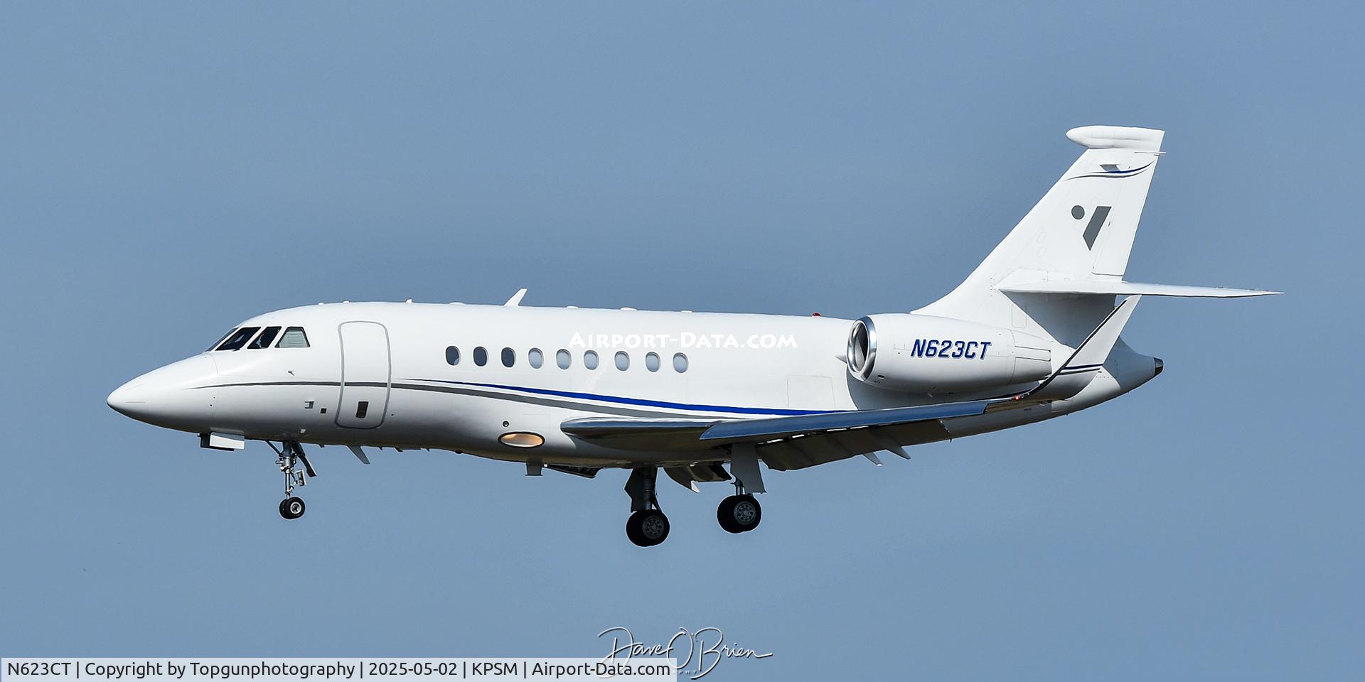 N623CT, 2007 Dassault Falcon 2000EX C/N 142, landing RW34