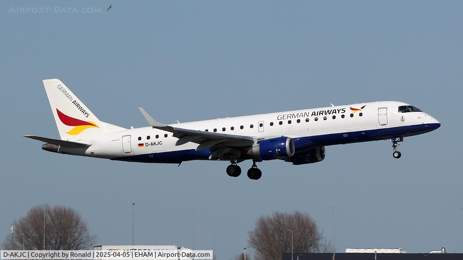 D-AKJC, 2008 Embraer 190LR (ERJ-190-100LR) C/N 189, at eham