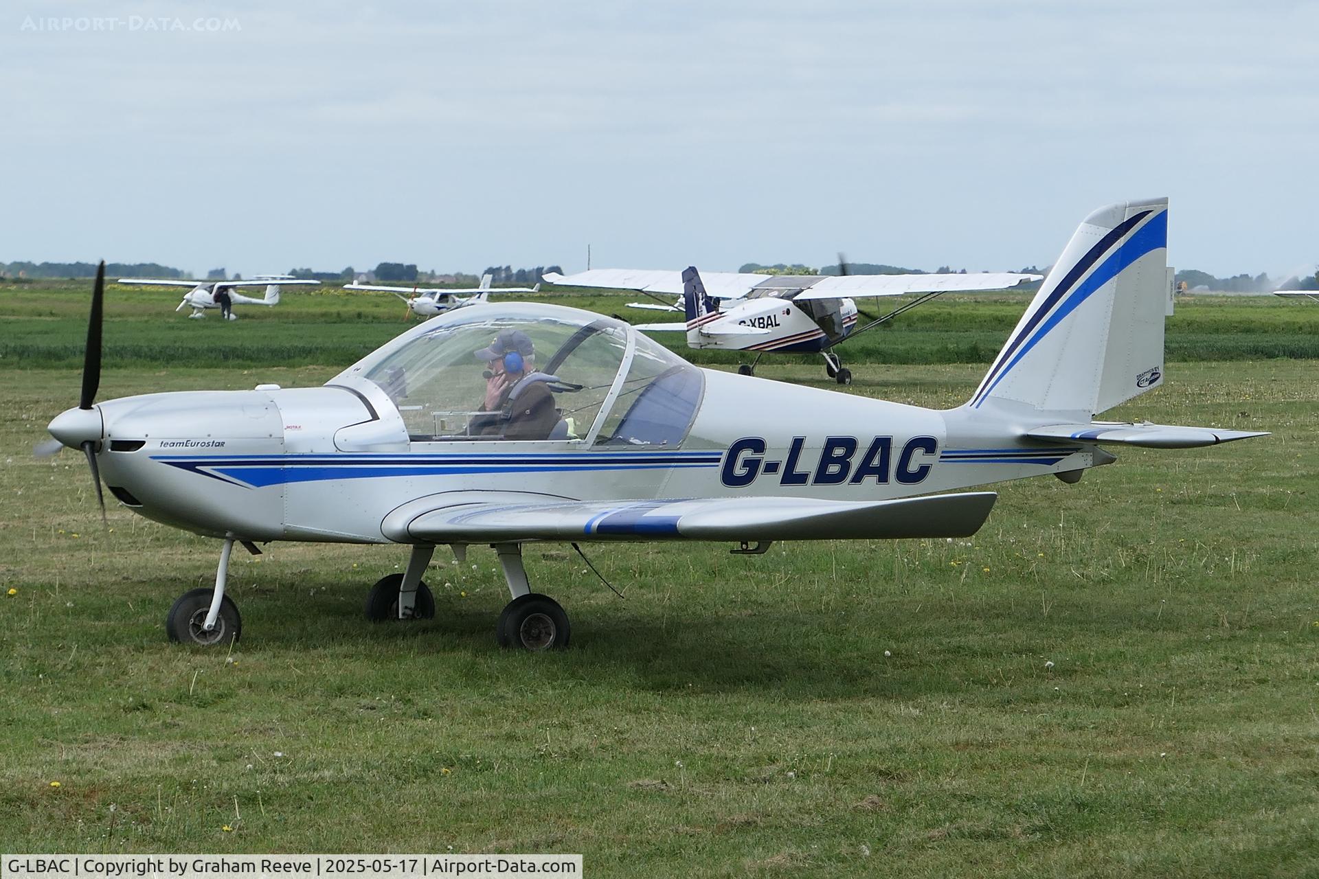 G-LBAC, 2011 Cosmik EV-97 TeamEurostar UK C/N 3934, Departing from Sutton Meadows.