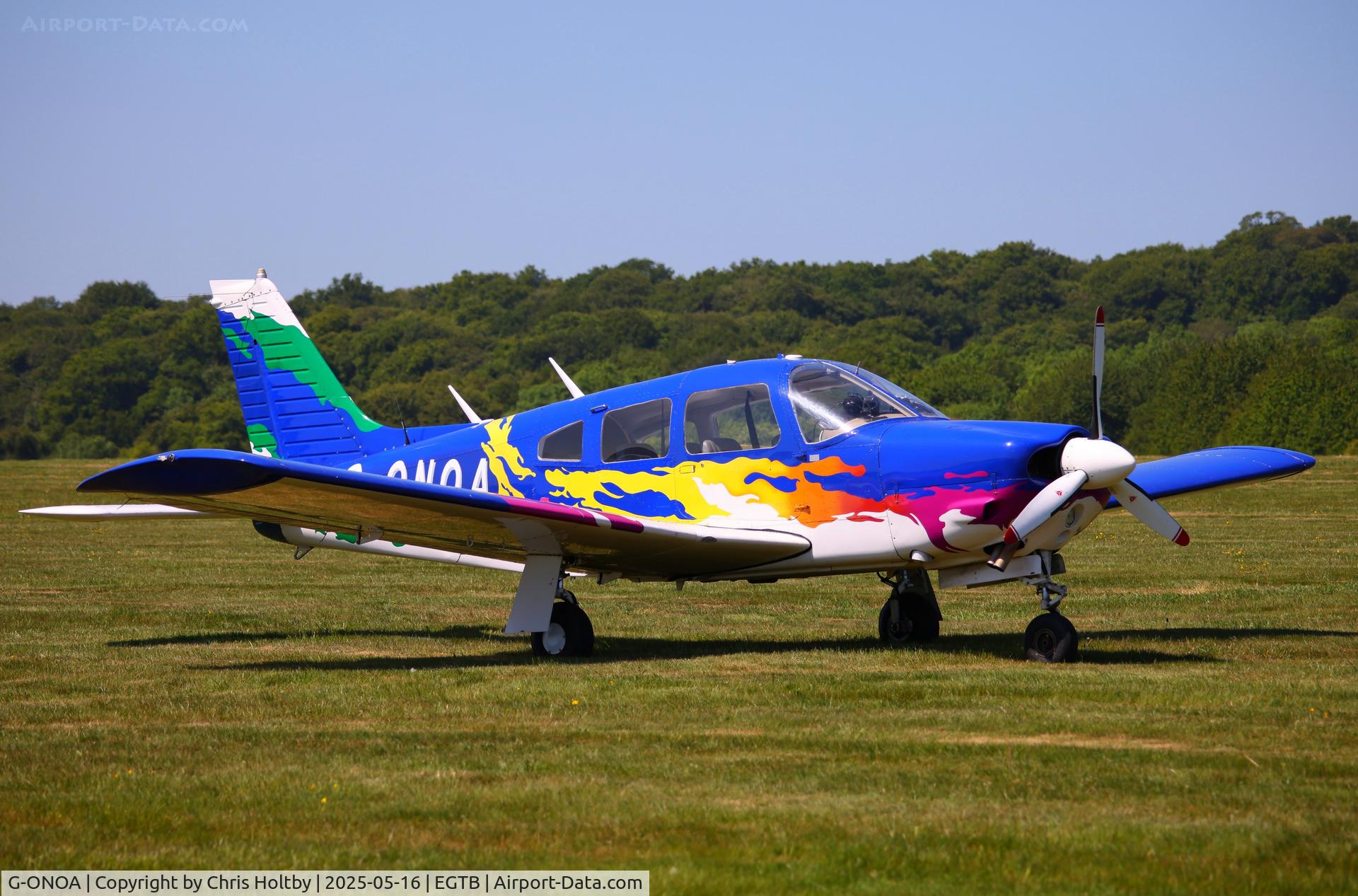 G-ONOA, 1976 Piper Cherokee Arrow II C/N 28R-7635372, At the Air-Britain Fly-in at Booker 2025.