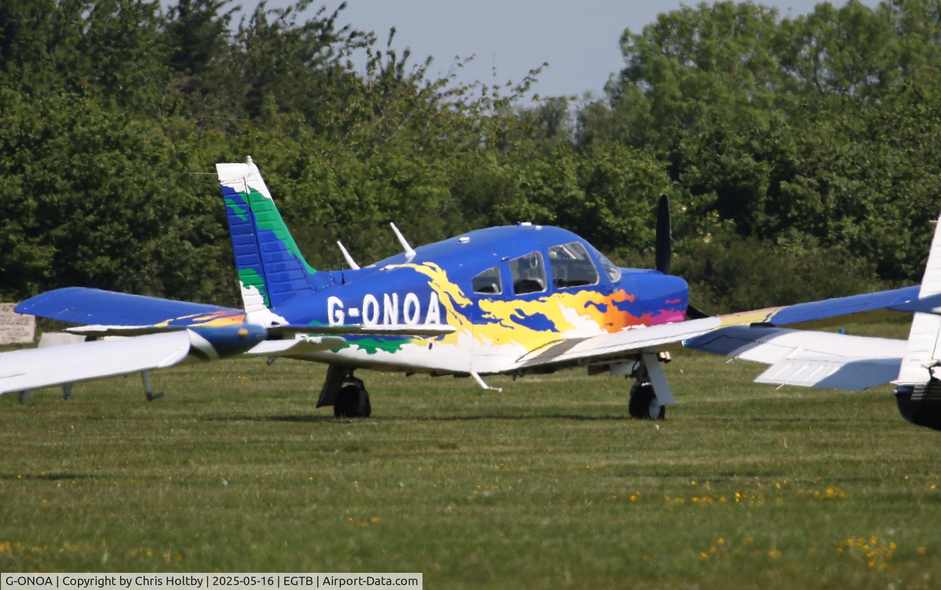 G-ONOA, 1976 Piper Cherokee Arrow II C/N 28R-7635372, At the Air-Britain Fly-in at Booker 2025.