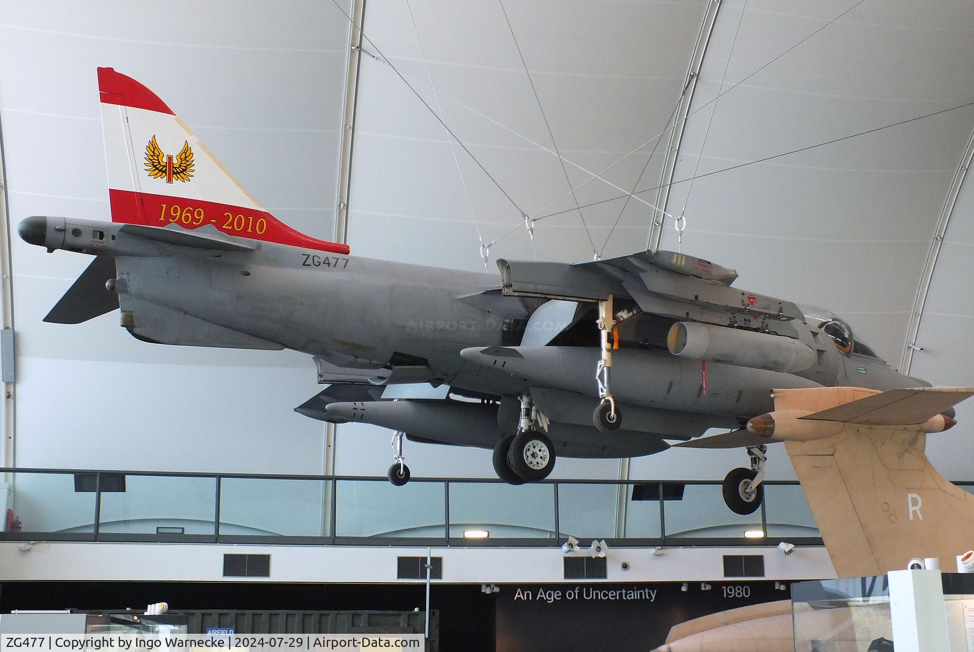 ZG477, 1990 British Aerospace Harrier GR.9A C/N P67, BAe Harrier GR9A at the RAF Museum Hendon