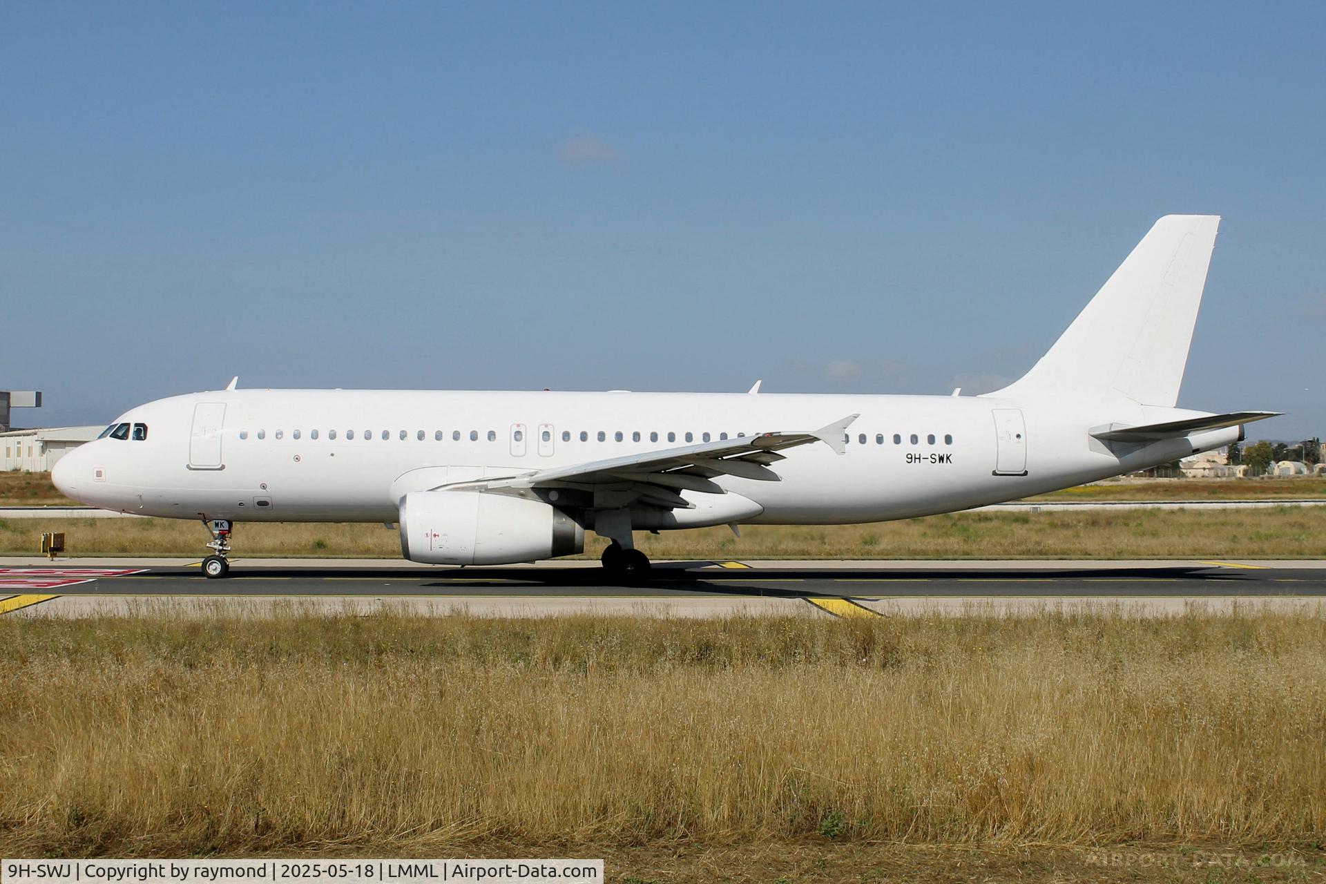 9H-SWJ, Airbus 320-232 C/N 3354, Airbus A320-232 reg 9H-SWJ of Avion Express Malta taxying out for departure from Malta.