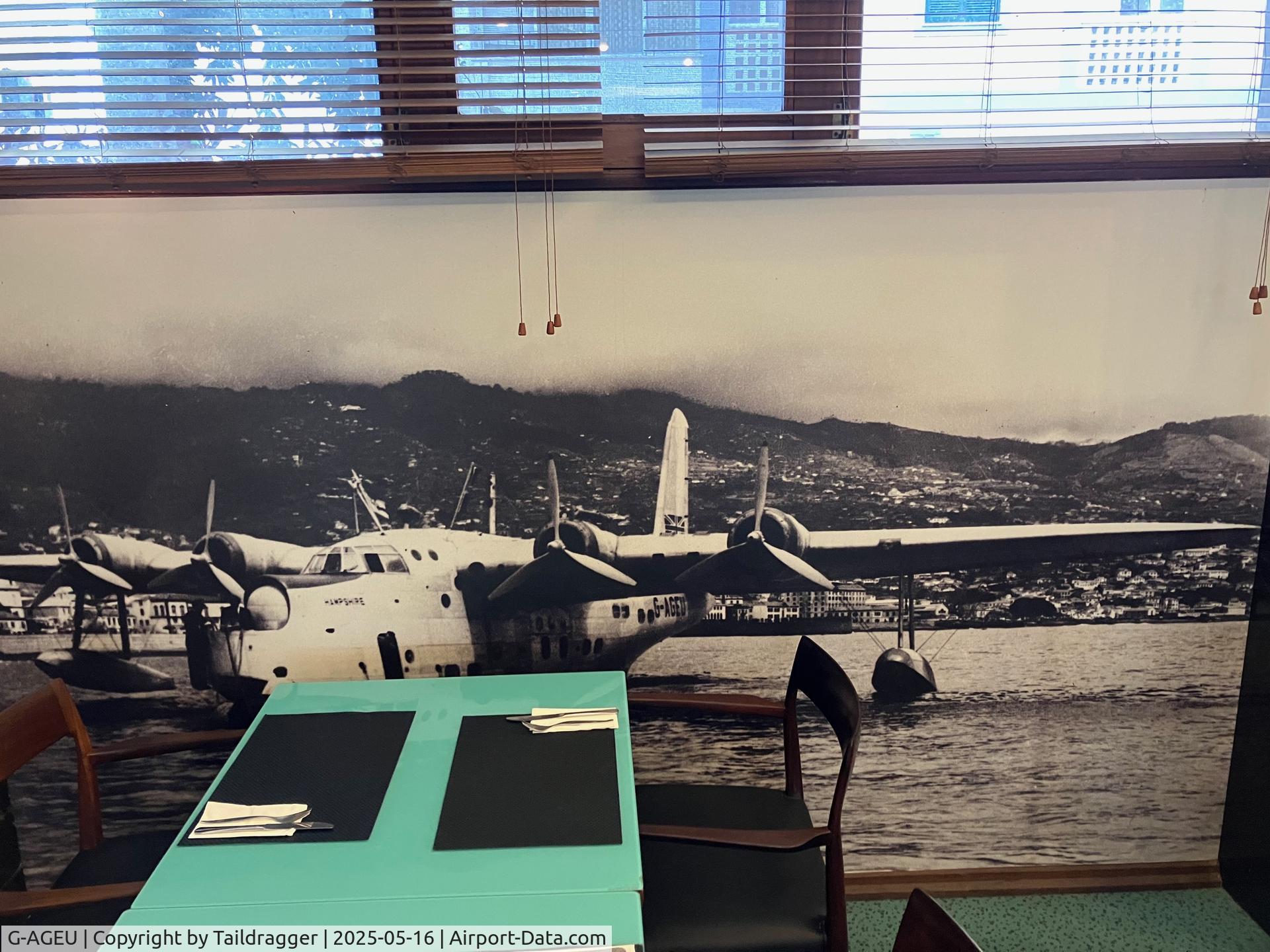 G-AGEU, Short S25 Sunderland 3 C/N JM663, Moored in Funchal harbour, date unknown.