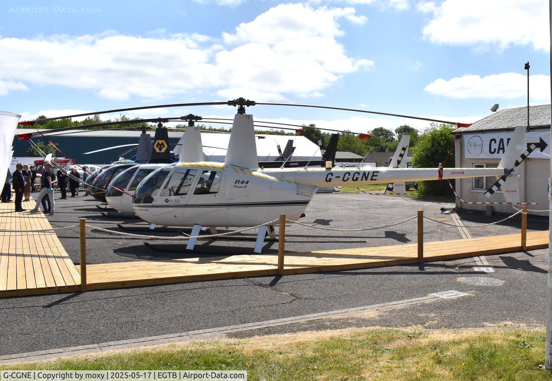 G-CGNE, 2010 Robinson R44 Raven II C/N 12952, Robinson R44 Raven II at Wycombe Air Park.