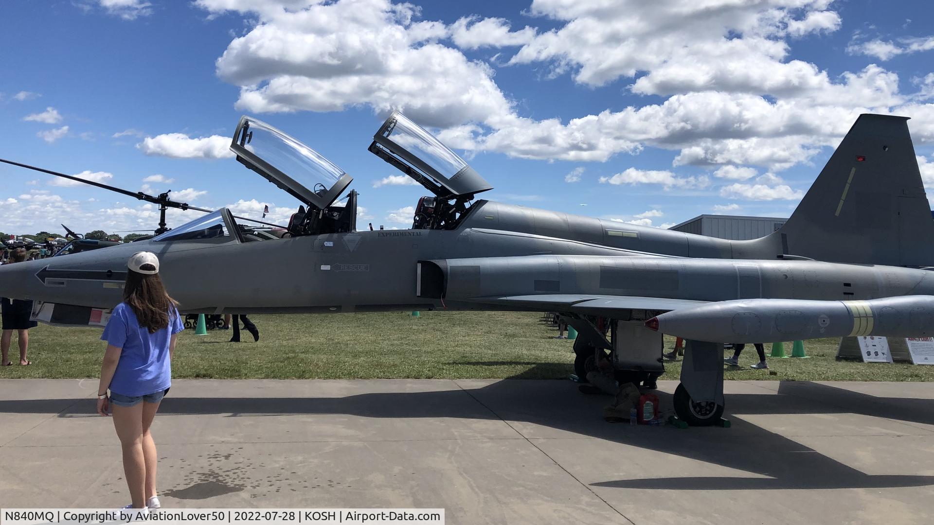 N840MQ, Canadair CF-5D C/N 2040, CF-5D at Oshkosh 2022. Please excuse the obstructions and bad crop, I was still learning how to photograph well at that time.