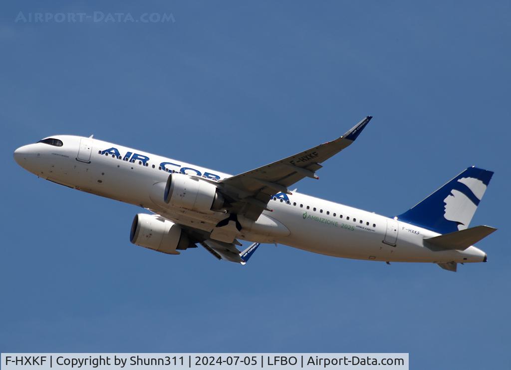 F-HXKF, 2024 Airbus A320-252N C/N 11871, Climbing after take off from rwy 32R